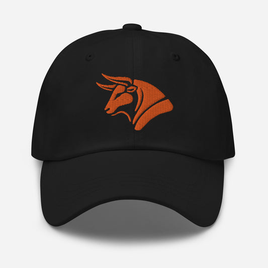 Dad Hat "BULL SPIRIT" Orange One Size adjustable,animal motif,bold design,bull,casual style,dad hat,endurance,iconic,power,premium quality,resilience,spirit,strength,unique design,unisex