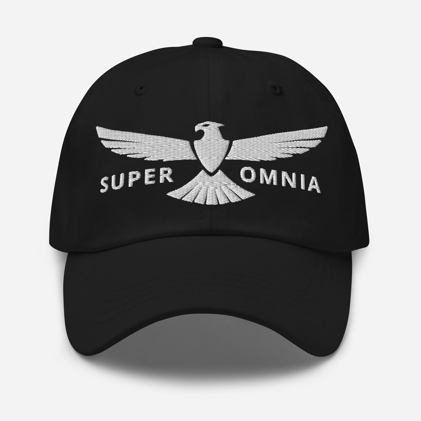 Dad Hat Eagle "SUPER OMNIA" White One Size above all,adjustable,animal motif,bold design,casual style,dad hat,eagle,focus,freedom,iconic,independence,premium quality,resilience,soar,strength,unique design,unisex,vision