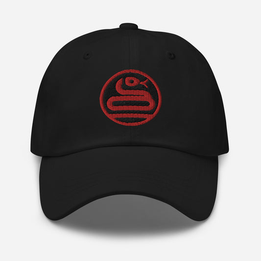 Dad Hat "SNAKE" Red One Size adjustable,animal motif,bold design,casual style,dad hat,iconic,knowledge,mystery,nature-inspired,predator,premium quality,resilience,snake,spirit animal,stealth,symbolism,transformation,unique design,unisex,wisdom