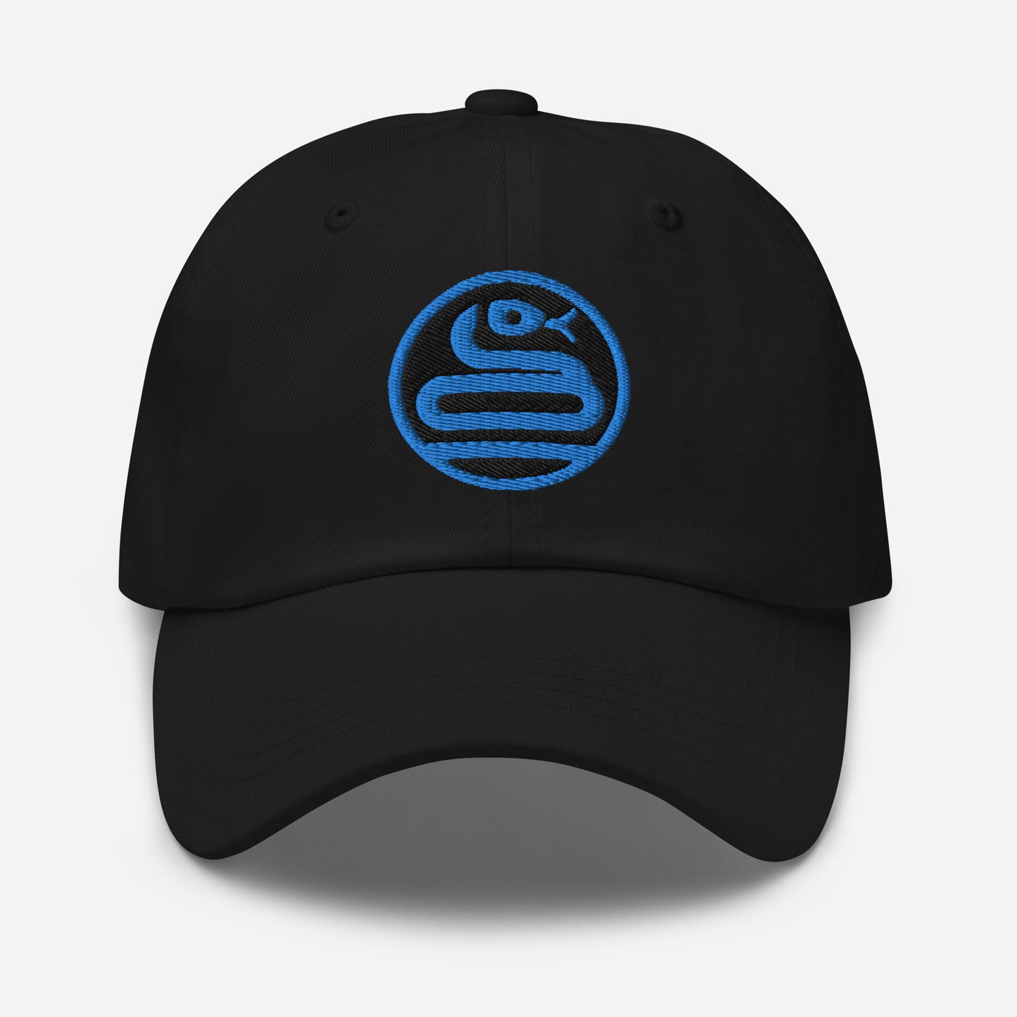 Dad Hat "SNAKE" Blue One Size adjustable,animal motif,bold design,casual style,dad hat,iconic,knowledge,mystery,nature-inspired,predator,premium quality,resilience,snake,spirit animal,stealth,symbolism,transformation,unique design,unisex,wisdom