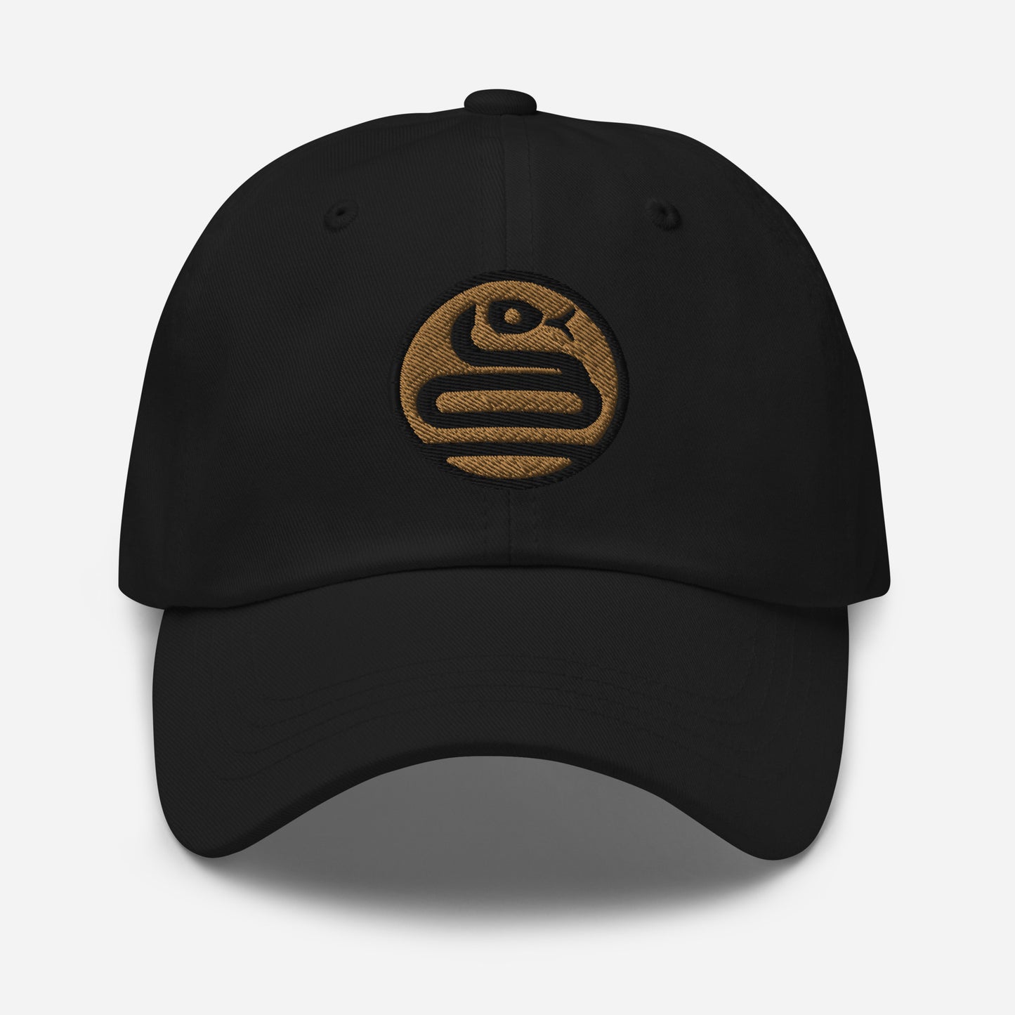 Dad Hat "SNAKE" Old Gold V2 One Size adjustable,animal motif,bold design,casual style,dad hat,iconic,knowledge,mystery,nature-inspired,predator,premium quality,resilience,snake,spirit animal,stealth,symbolism,transformation,unique design,unisex,wisdom