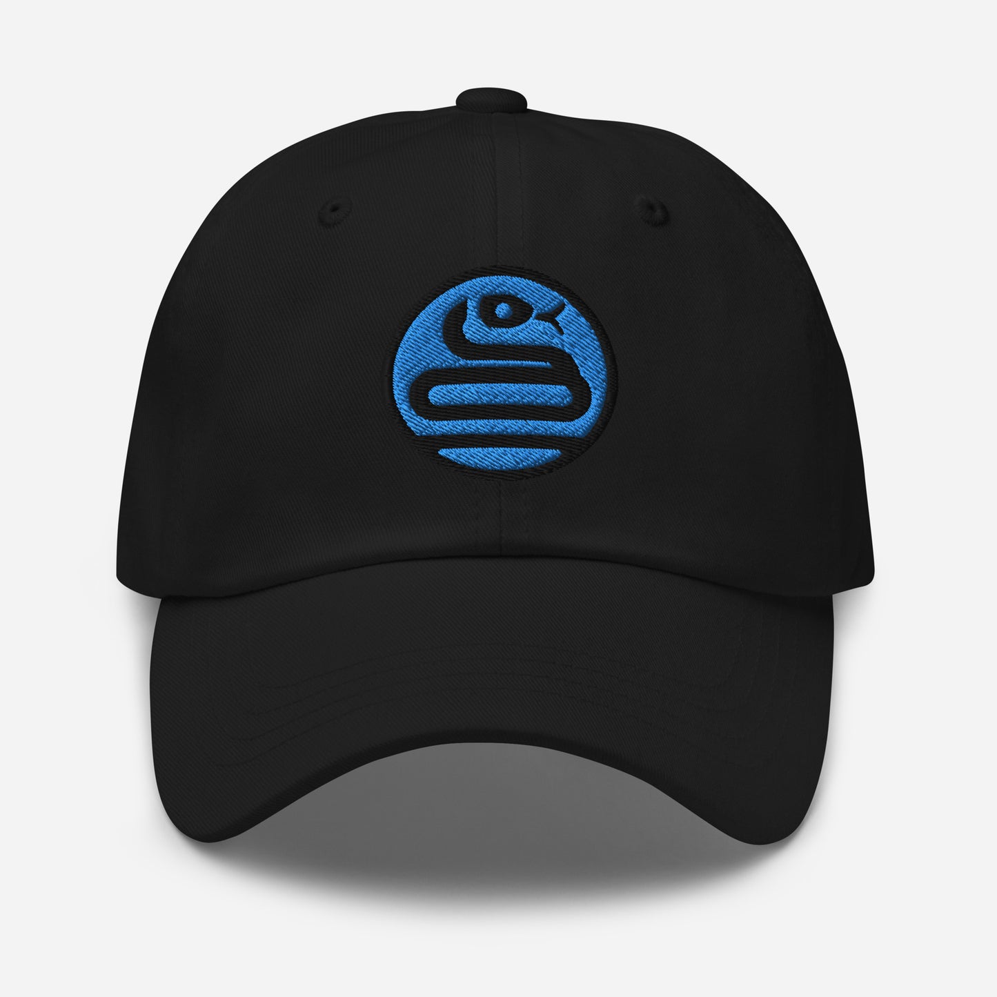 Dad Hat "SNAKE" Blue V2 One Size adjustable,animal motif,bold design,casual style,dad hat,iconic,knowledge,mystery,nature-inspired,predator,premium quality,resilience,snake,spirit animal,stealth,symbolism,transformation,unique design,unisex,wisdom