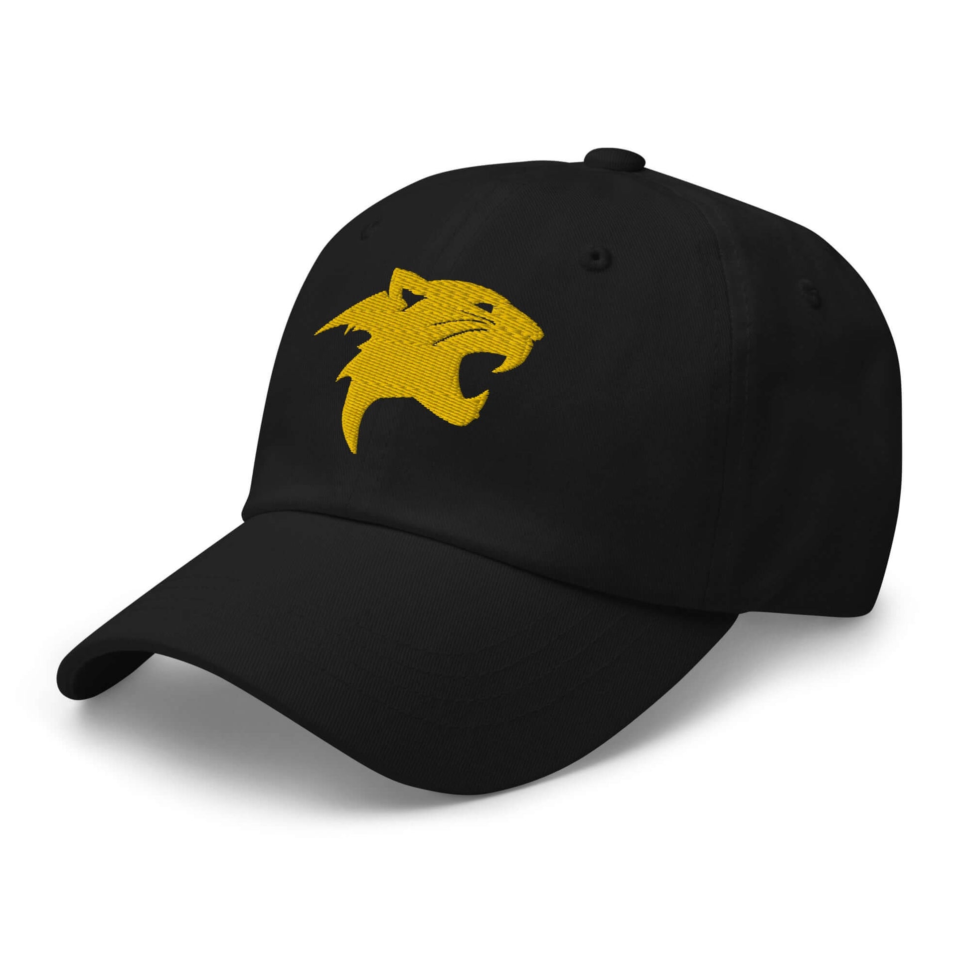 Dad Hat "Panther Head" Gold adjustable,agility,animal motif,beast mode,bold design,casual style,dad hat,iconic,panther,power,premium quality,stealth,strength,unique design,unisex,wild