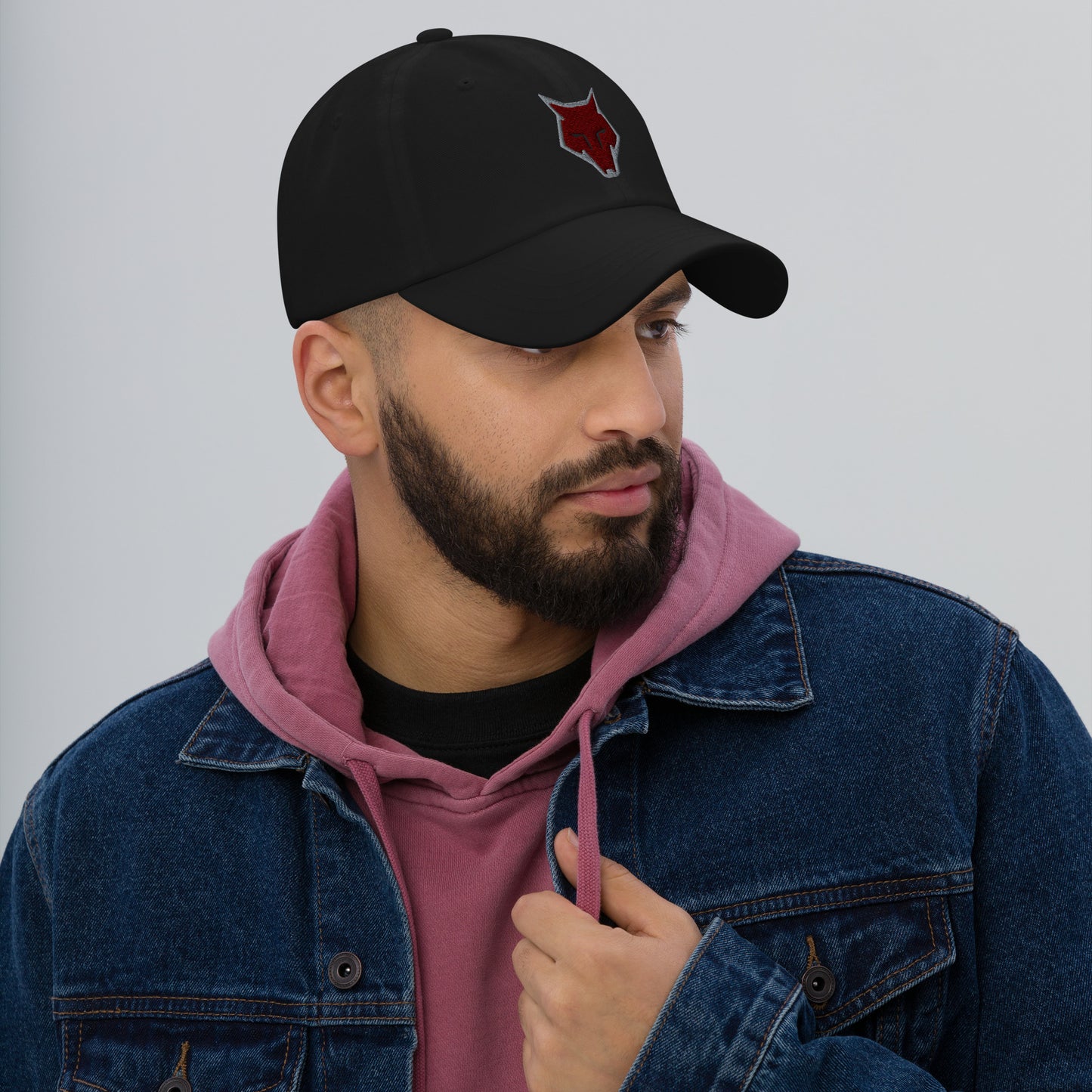 Dad Hat Wolf Logo "LOBO" Maroon One Size adjustable,alpha,animal motif,bold design,casual style,courage,dad hat,endurance,freedom,iconic,lone wolf,nature-inspired,predator,premium quality,resilience,stealth,strength,survival,unique design,unisex,wild spir