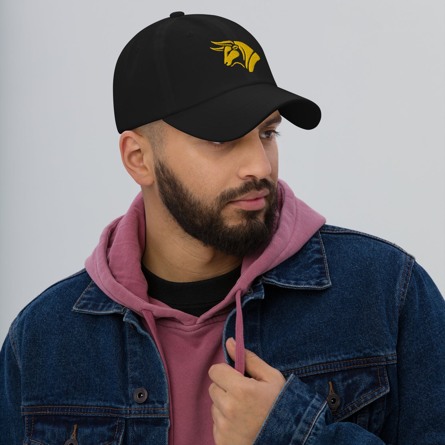 Dad Hat "BULL SPIRIT" Gold One Size adjustable,animal motif,bold design,bull,casual style,dad hat,endurance,iconic,power,premium quality,resilience,spirit,strength,unique design,unisex