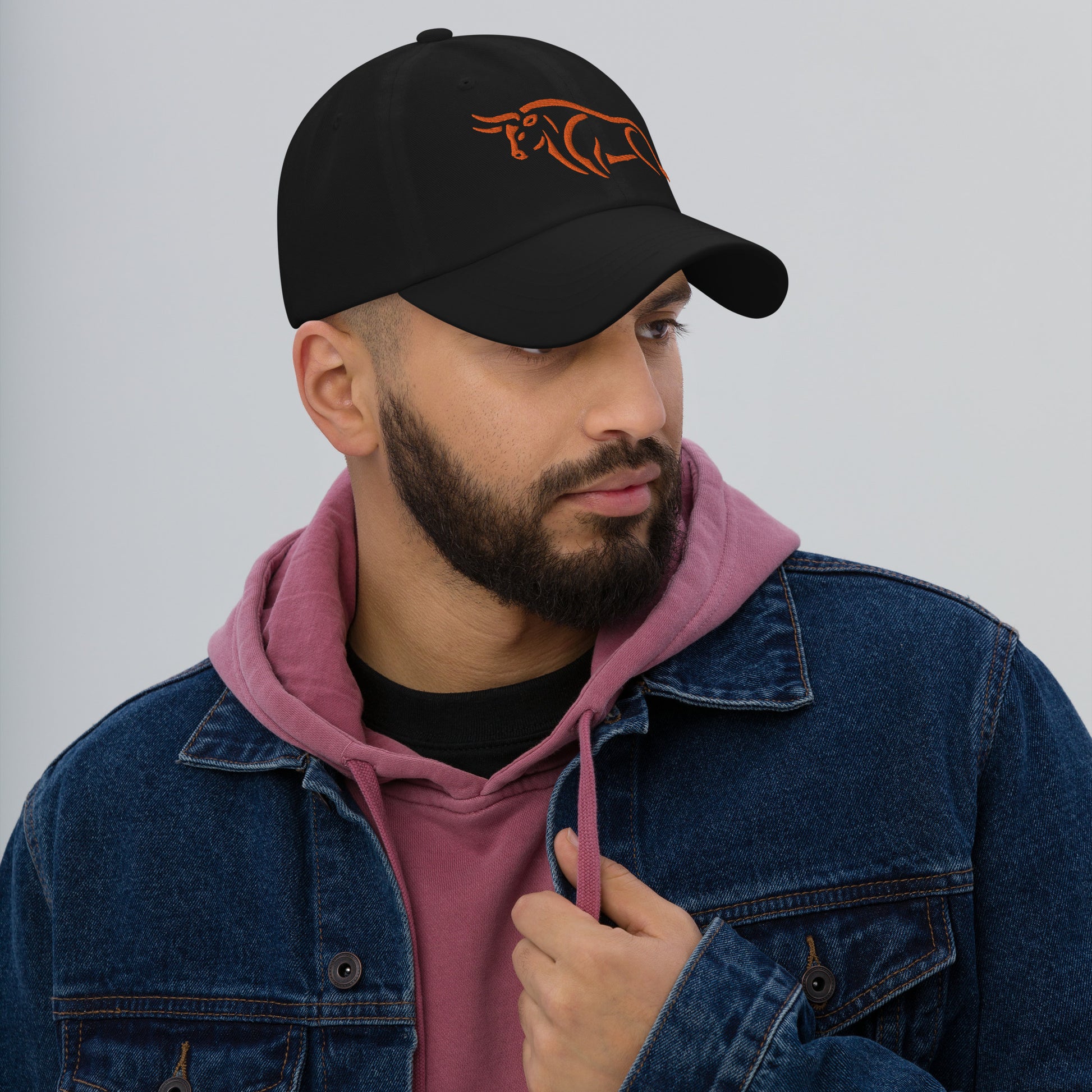 Dad Hat "BULL SPIRIT 2" Orange One Size adjustable,animal motif,bold design,bull,casual style,dad hat,endurance,iconic,power,premium quality,resilience,spirit,strength,unique design,unisex