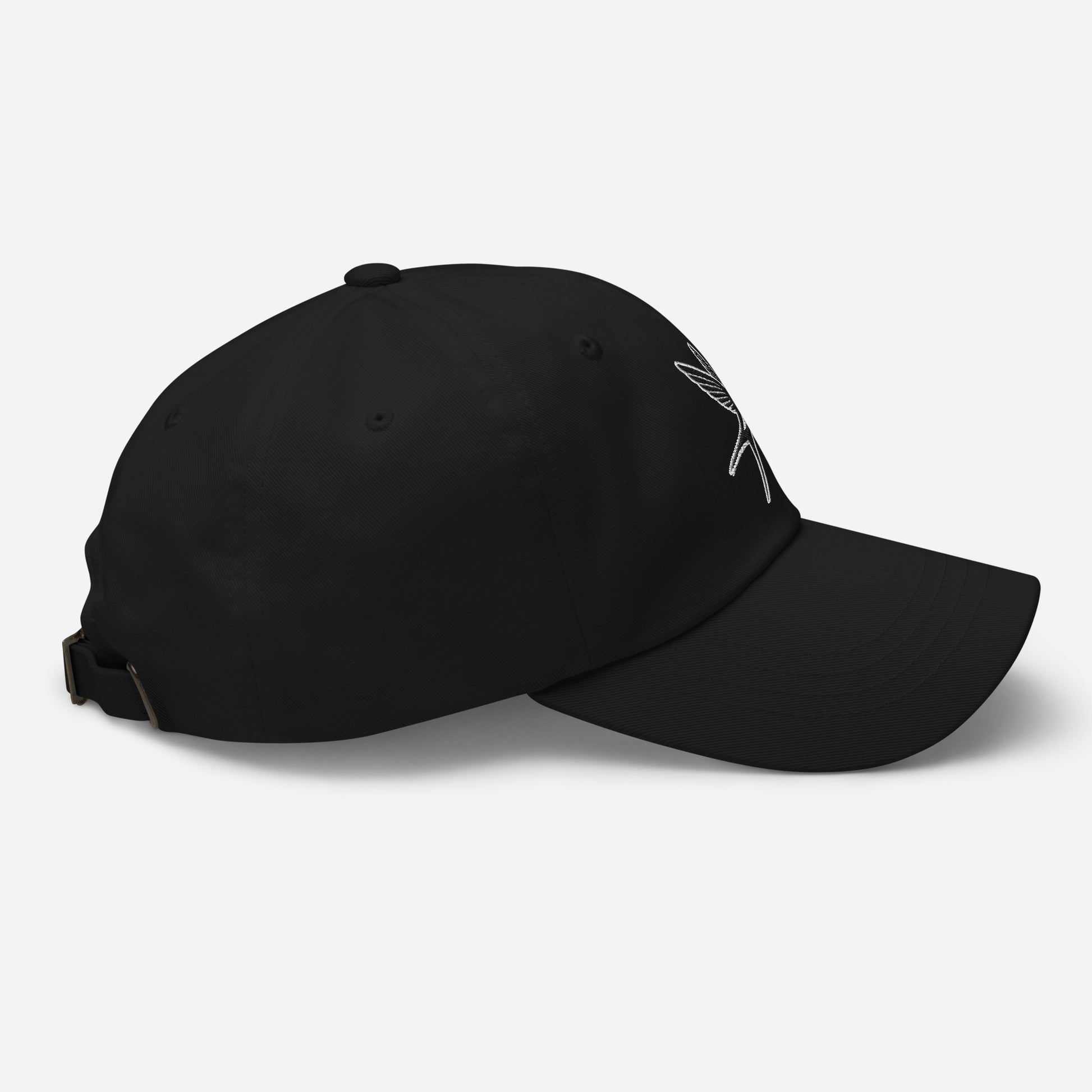 Dad Hat "SWALLOW" Black and White One Size adjustable,animal motif,bold design,casual style,dad hat,elegance,endurance,flight,freedom,iconic,journey,nature-inspired,premium quality,resilience,spirit animal,swallow,transformation,unique design,unisex