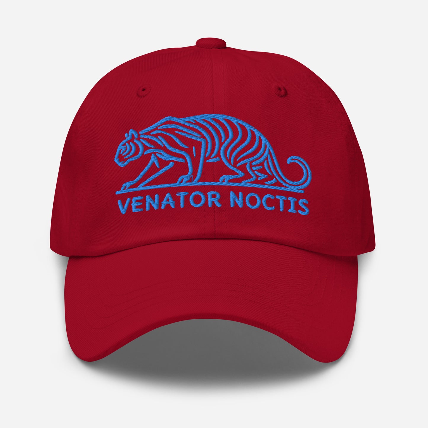 Dad Hat Tiger "VENATOR NOCTIS" Blue One Size adjustable,agility,animal motif,bold design,casual style,courage,dad hat,iconic,power,predator,premium quality,strength,tiger,unique design,unisex,untamed,wild