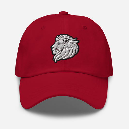 Dad Hat "LION HEAD" White One Size adjustable,animal motif,bold design,casual style,courage,dad hat,iconic,leadership,lion,majesty,nature,noble,power,premium quality,strength,unique design,unisex