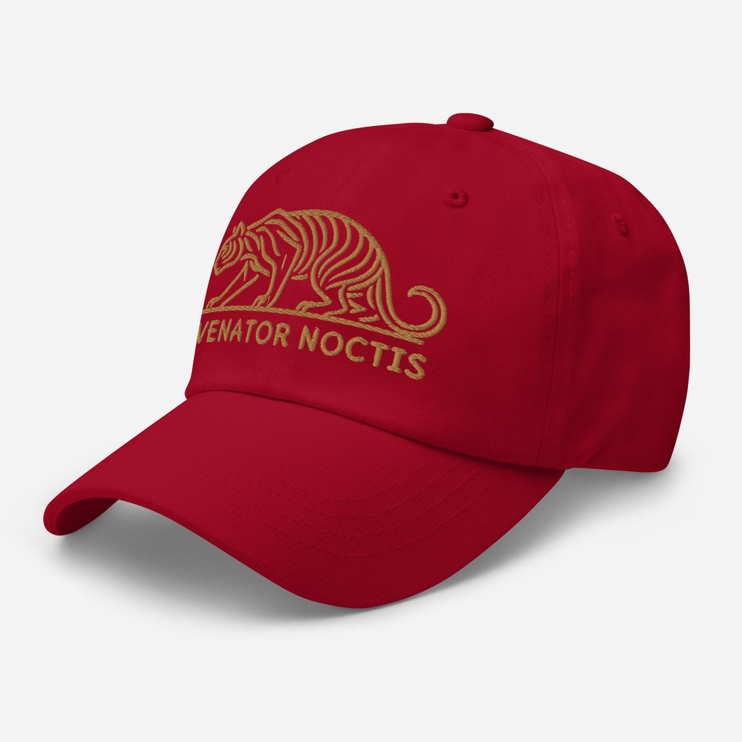 Dad Hat Tiger "VENATOR NOCTIS" Old Gold One Size adjustable,agility,animal motif,bold design,casual style,courage,dad hat,iconic,power,predator,premium quality,strength,tiger,unique design,unisex,untamed,wild