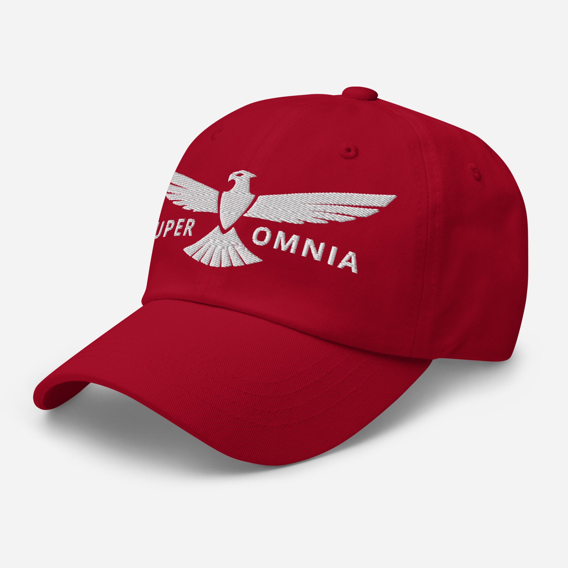 Dad Hat Eagle "SUPER OMNIA" White One Size above all,adjustable,animal motif,bold design,casual style,dad hat,eagle,focus,freedom,iconic,independence,premium quality,resilience,soar,strength,unique design,unisex,vision