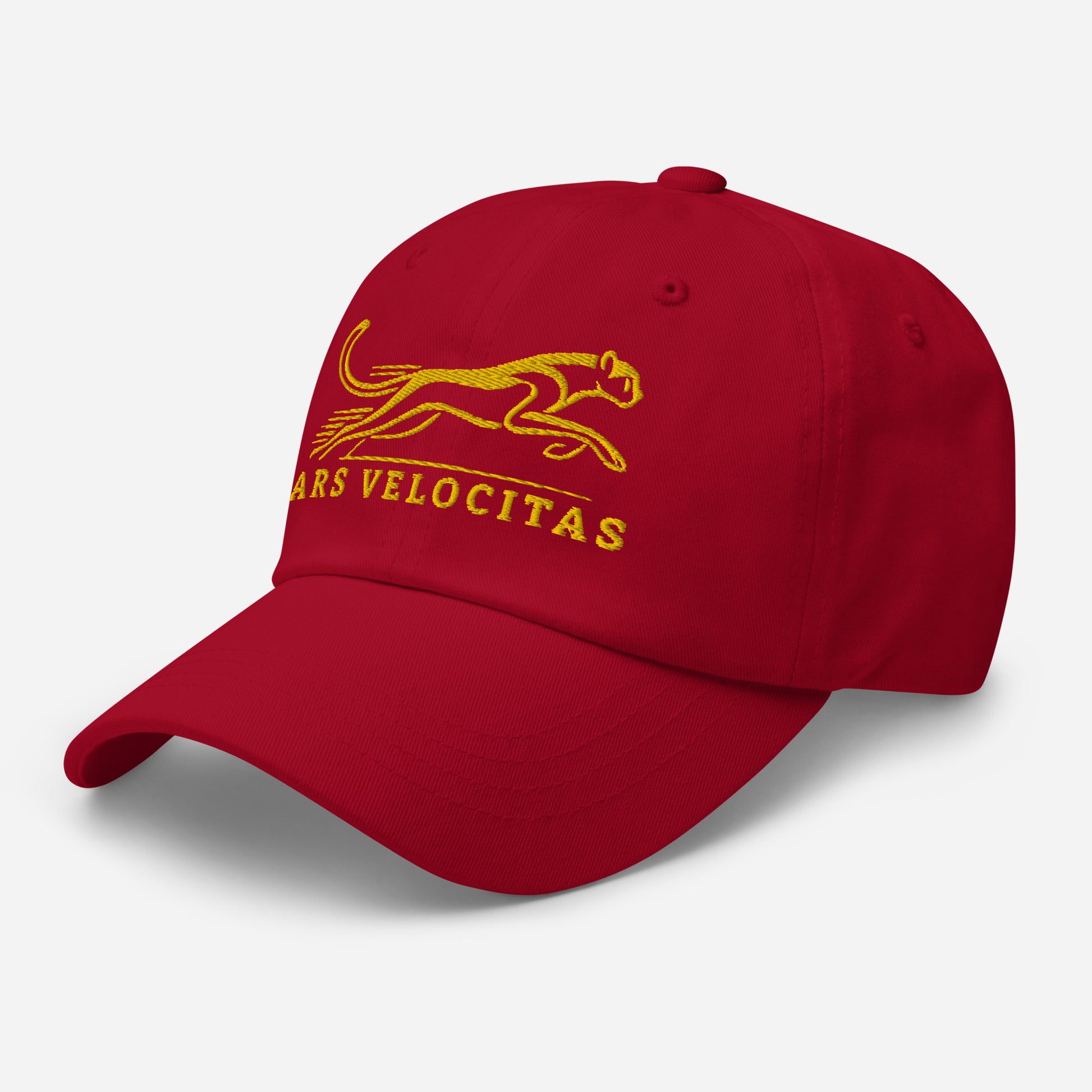 Dad Hat Cheetah "ARS VELOCITAS" Gold One Size adjustable,agility,animal motif,bold design,casual style,cheetah,dad hat,endurance,iconic,nature-inspired,predator,premium quality,resilience,speed,stealth,strength,unique design,unisex,velocity,wild