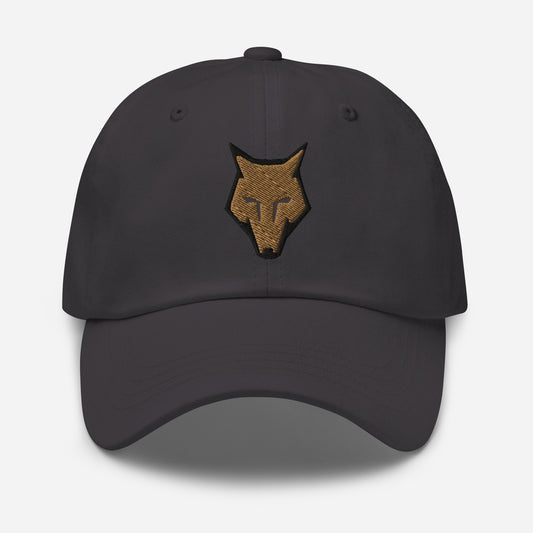 Dad Hat Wolf Logo "LOBO" Old Gold One Size adjustable,alpha,animal motif,bold design,casual style,courage,dad hat,endurance,freedom,iconic,lone wolf,nature-inspired,predator,premium quality,resilience,stealth,strength,survival,unique design,unisex,wild sp