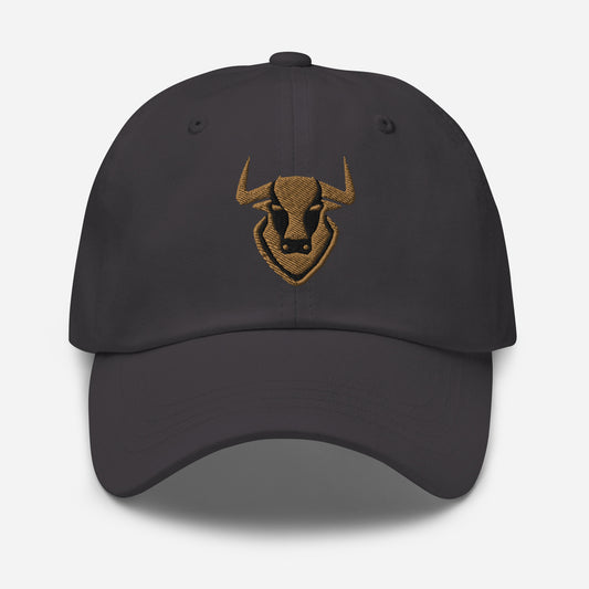 Dad Hat Bull Logo "TORO" Old Gold One Size adjustable,animal motif,bold design,bull,casual style,dad hat,endurance,iconic,power,premium quality,resilience,spirit,strength,unique design,unisex