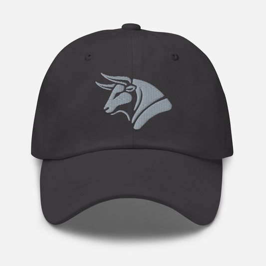 Dad Hat "BULL SPIRIT" Grey One Size adjustable,animal motif,bold design,bull,casual style,dad hat,endurance,iconic,power,premium quality,resilience,spirit,strength,unique design,unisex