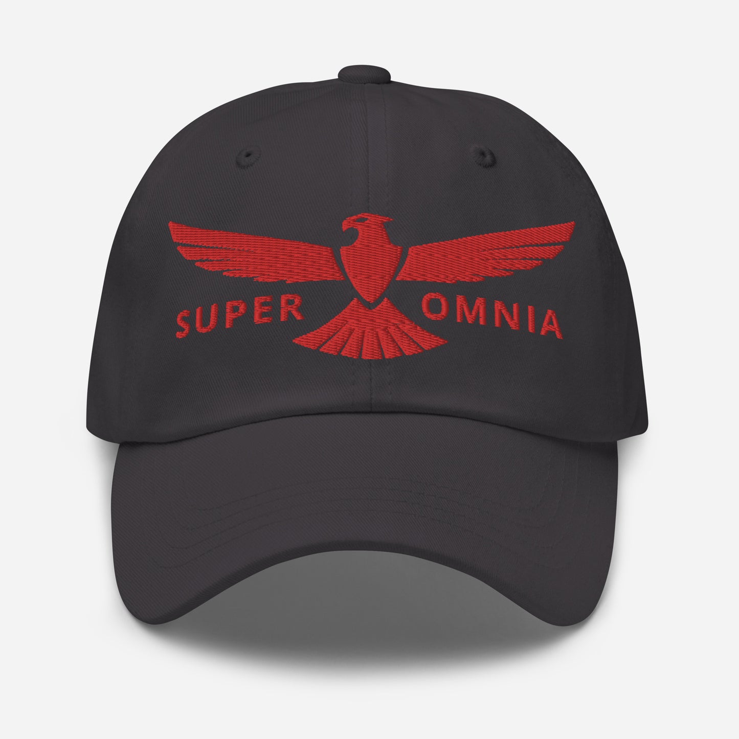 Dad Hat Eagle "SUPER OMNIA" Red One Size above all,adjustable,animal motif,bold design,casual style,dad hat,eagle,focus,freedom,iconic,independence,premium quality,resilience,soar,strength,unique design,unisex,vision