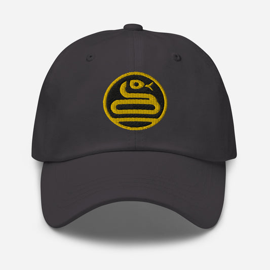 Dad Hat "SNAKE" Gold One Size adjustable,animal motif,bold design,casual style,dad hat,iconic,knowledge,mystery,nature-inspired,predator,premium quality,resilience,snake,spirit animal,stealth,symbolism,transformation,unique design,unisex,wisdom