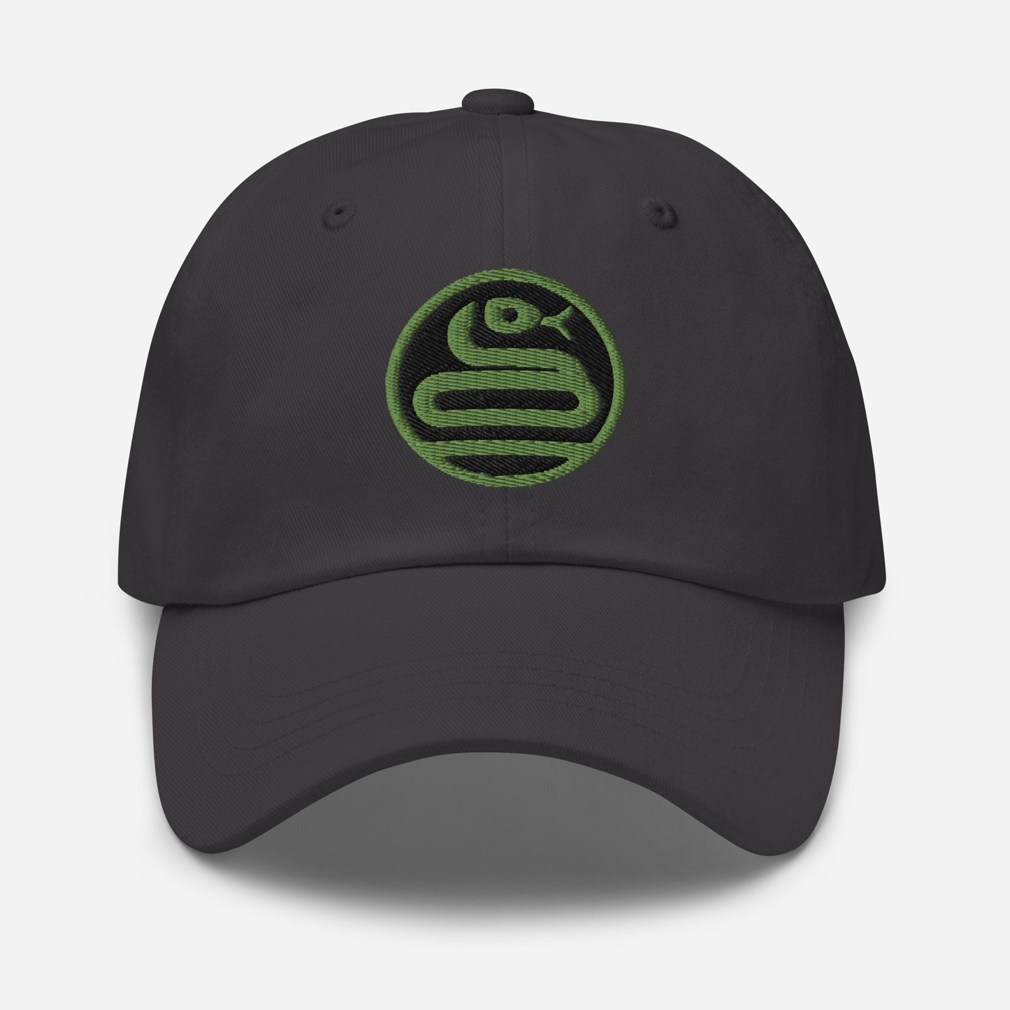 Dad Hat "SNAKE" Green One Size adjustable,animal motif,bold design,casual style,dad hat,iconic,knowledge,mystery,nature-inspired,predator,premium quality,resilience,snake,spirit animal,stealth,symbolism,transformation,unique design,unisex,wisdom