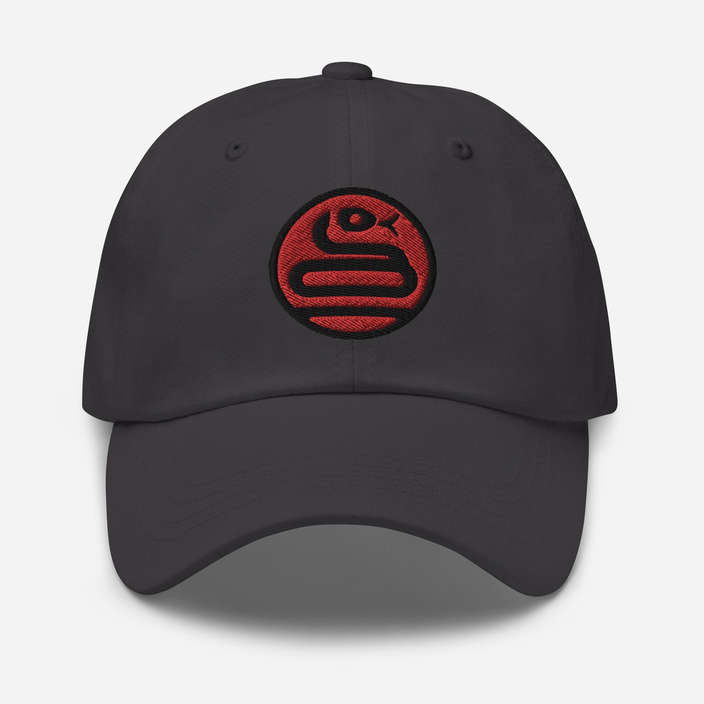 Dad Hat "SNAKE" Red V2 One Size adjustable,animal motif,bold design,casual style,dad hat,iconic,knowledge,mystery,nature-inspired,predator,premium quality,resilience,snake,spirit animal,stealth,symbolism,transformation,unique design,unisex,wisdom