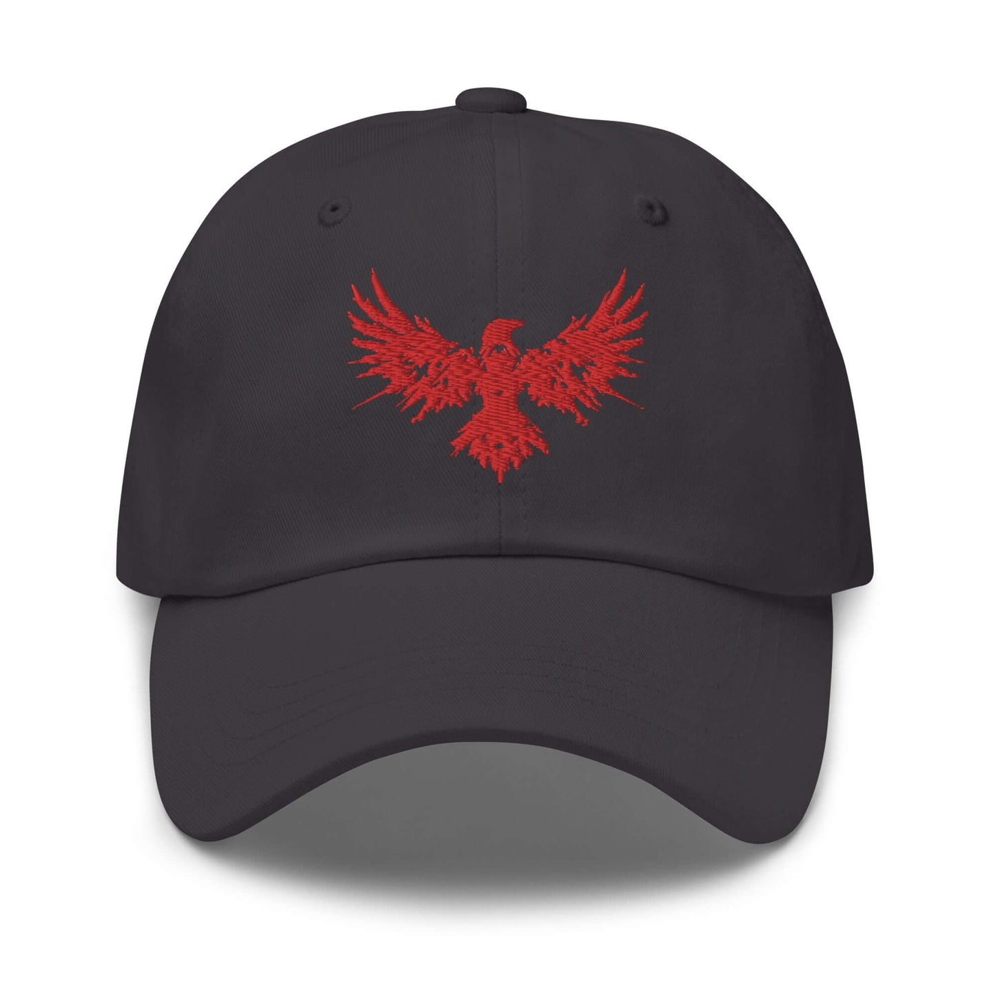 Dad Hat Raven "ENIGMA" Red adjustable,animal motif,bold design,casual style,dad hat,endurance,enigma,freedom,iconic,mystery,premium quality,raven,transformation,unique design,unisex