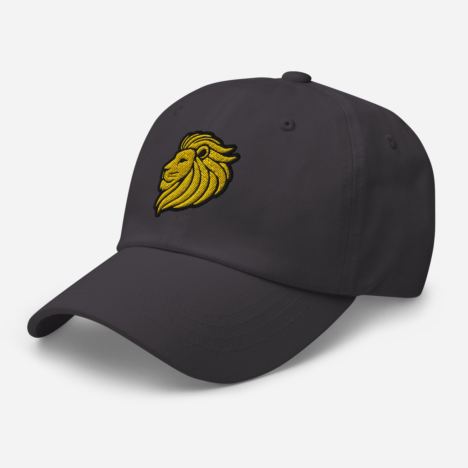 Dad Hat "LION HEAD" Gold One Size adjustable,animal motif,bold design,casual style,courage,dad hat,iconic,leadership,lion,majesty,nature,noble,power,premium quality,strength,unique design,unisex