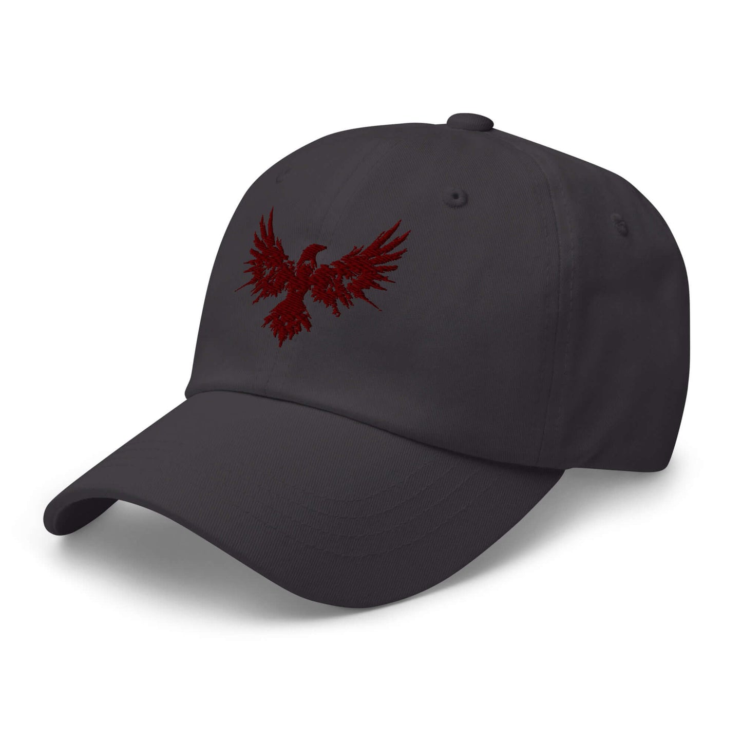 Dad Hat Raven "ENIGMA" Maroon adjustable,animal motif,bold design,casual style,dad hat,endurance,enigma,freedom,iconic,mystery,premium quality,raven,transformation,unique design,unisex