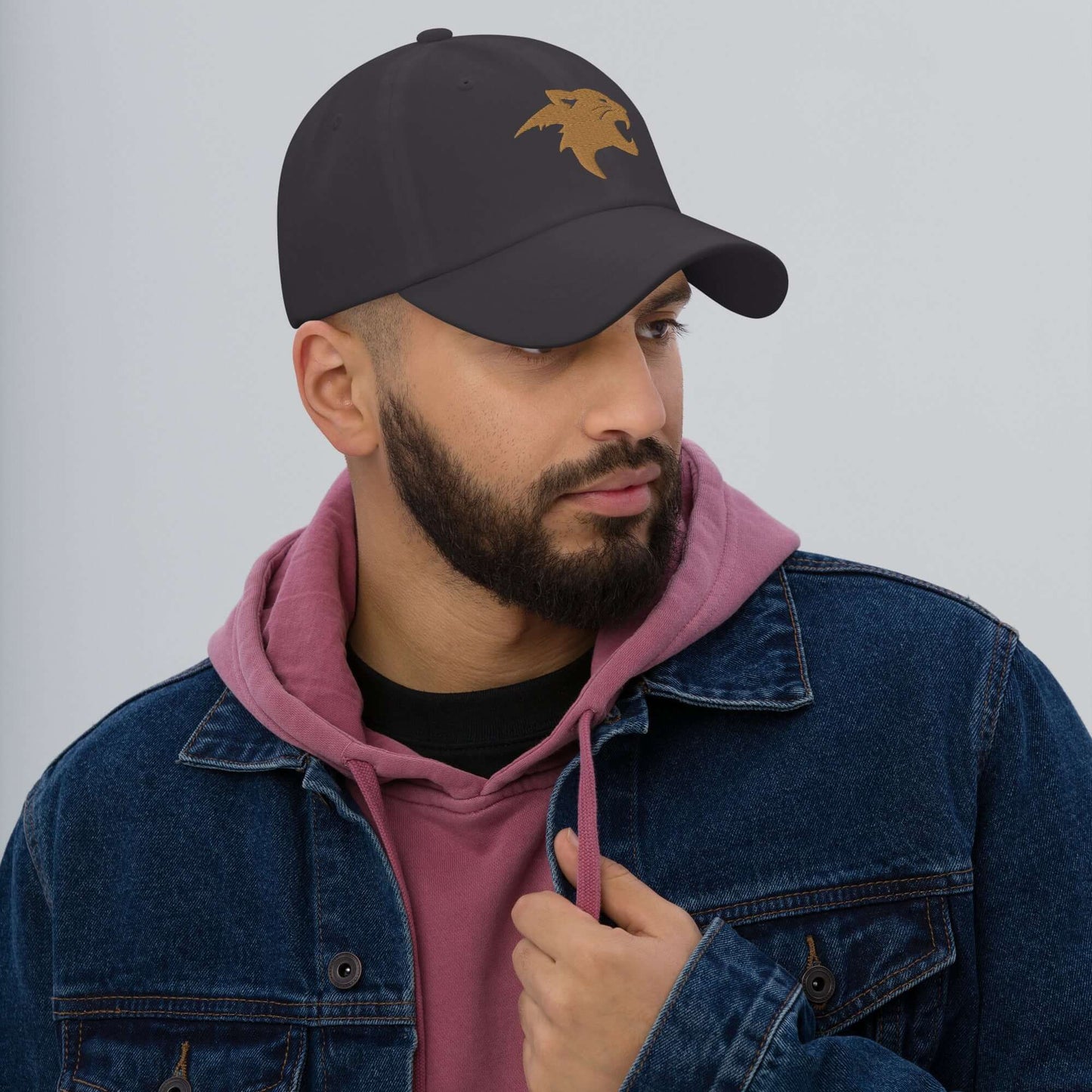 Dad Hat "Panther Head" Old Gold adjustable,agility,animal motif,beast mode,bold design,casual style,dad hat,iconic,panther,power,premium quality,stealth,strength,unique design,unisex,wild