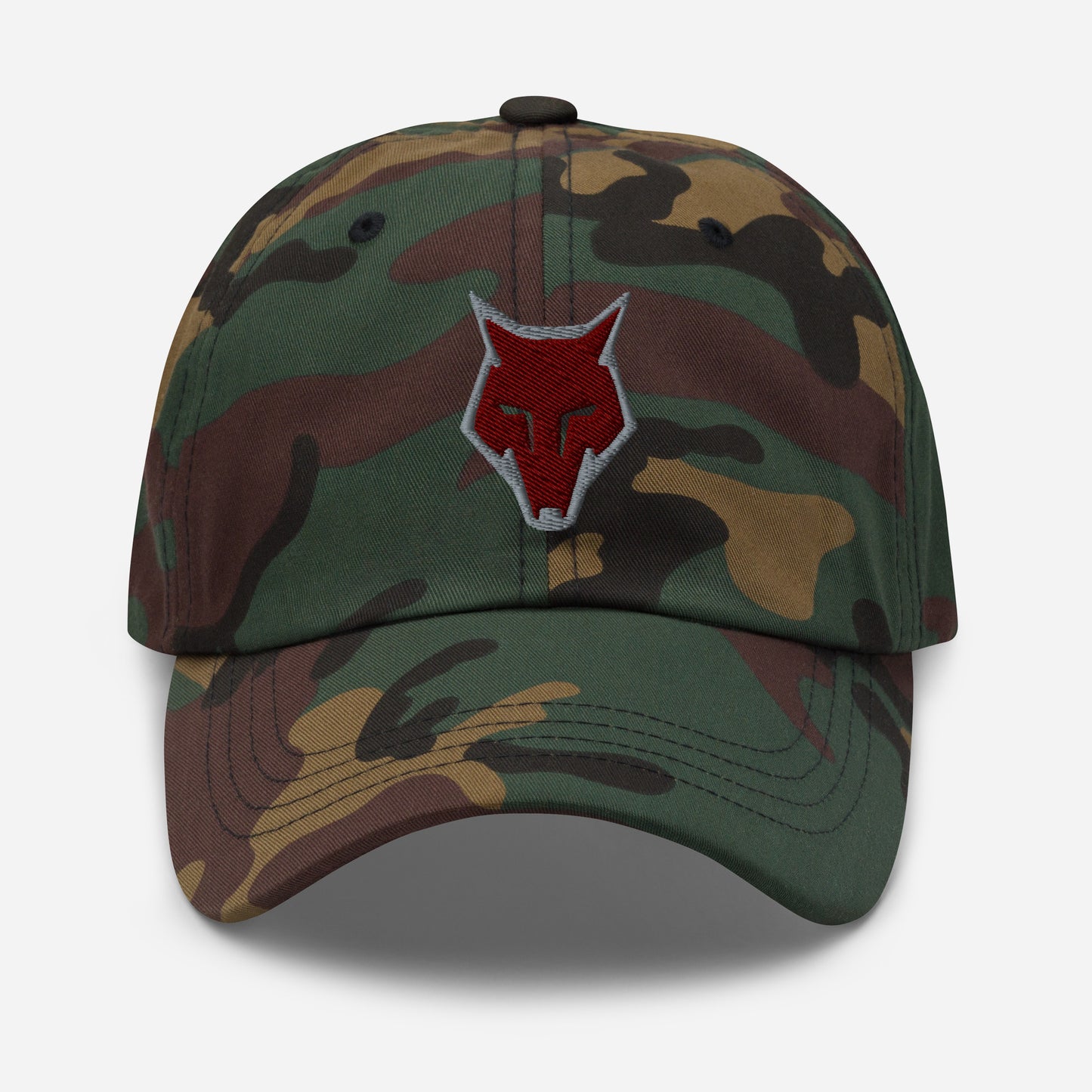 Dad Hat Wolf Logo "LOBO" Maroon One Size adjustable,alpha,animal motif,bold design,casual style,courage,dad hat,endurance,freedom,iconic,lone wolf,nature-inspired,predator,premium quality,resilience,stealth,strength,survival,unique design,unisex,wild spir