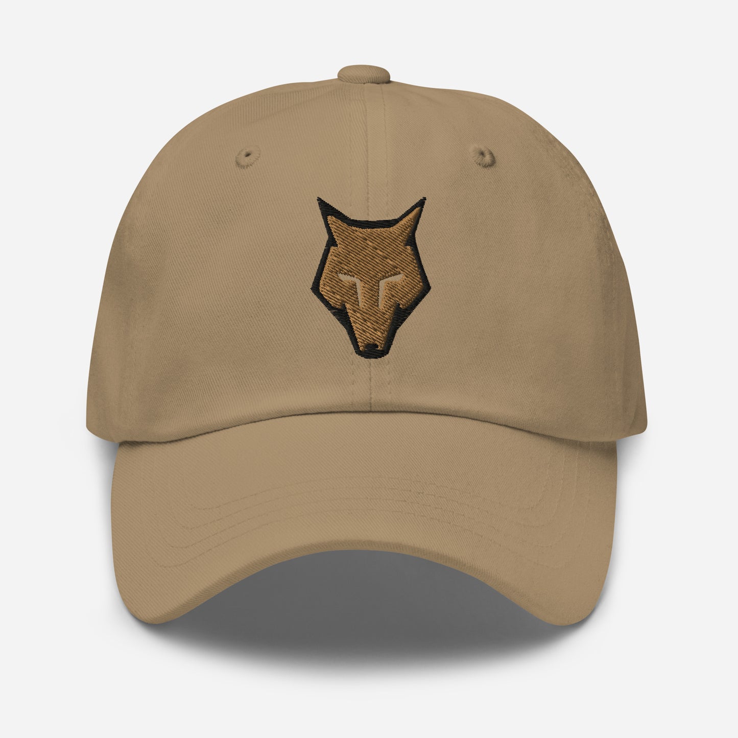 Dad Hat Wolf Logo "LOBO" Old Gold One Size adjustable,alpha,animal motif,bold design,casual style,courage,dad hat,endurance,freedom,iconic,lone wolf,nature-inspired,predator,premium quality,resilience,stealth,strength,survival,unique design,unisex,wild sp