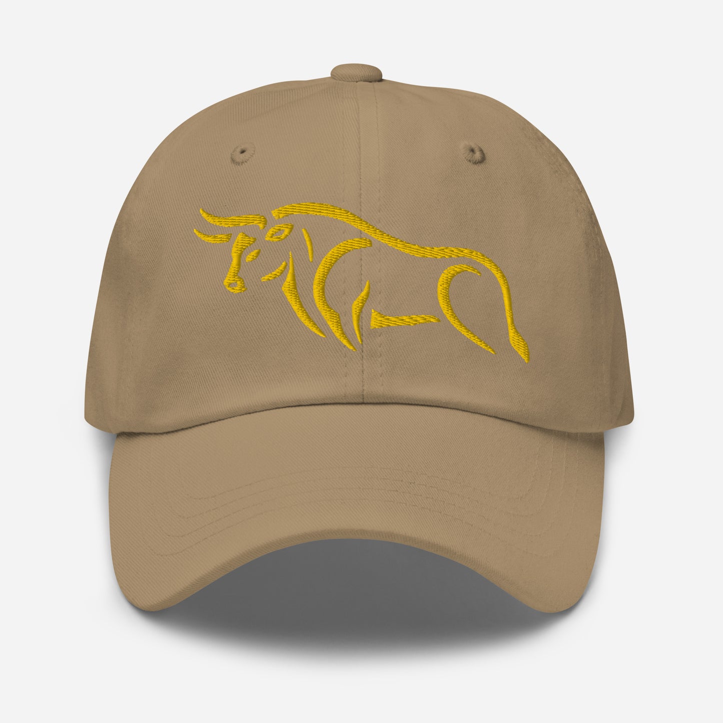 Dad Hat "BULL SPIRIT 2" Gold One Size adjustable,animal motif,bold design,bull,casual style,dad hat,endurance,iconic,power,premium quality,resilience,spirit,strength,unique design,unisex