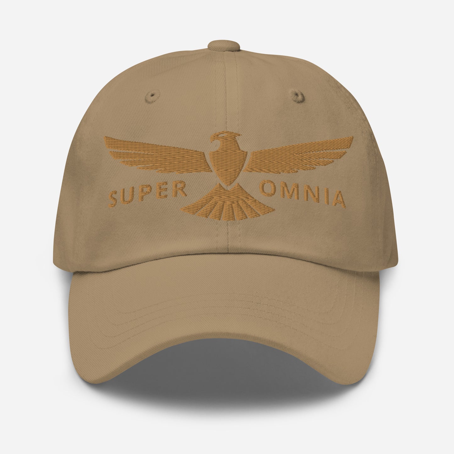 Dad Hat Eagle "SUPER OMNIA" Old Gold One Size above all,adjustable,animal motif,bold design,casual style,dad hat,eagle,focus,freedom,iconic,independence,premium quality,resilience,soar,strength,unique design,unisex,vision