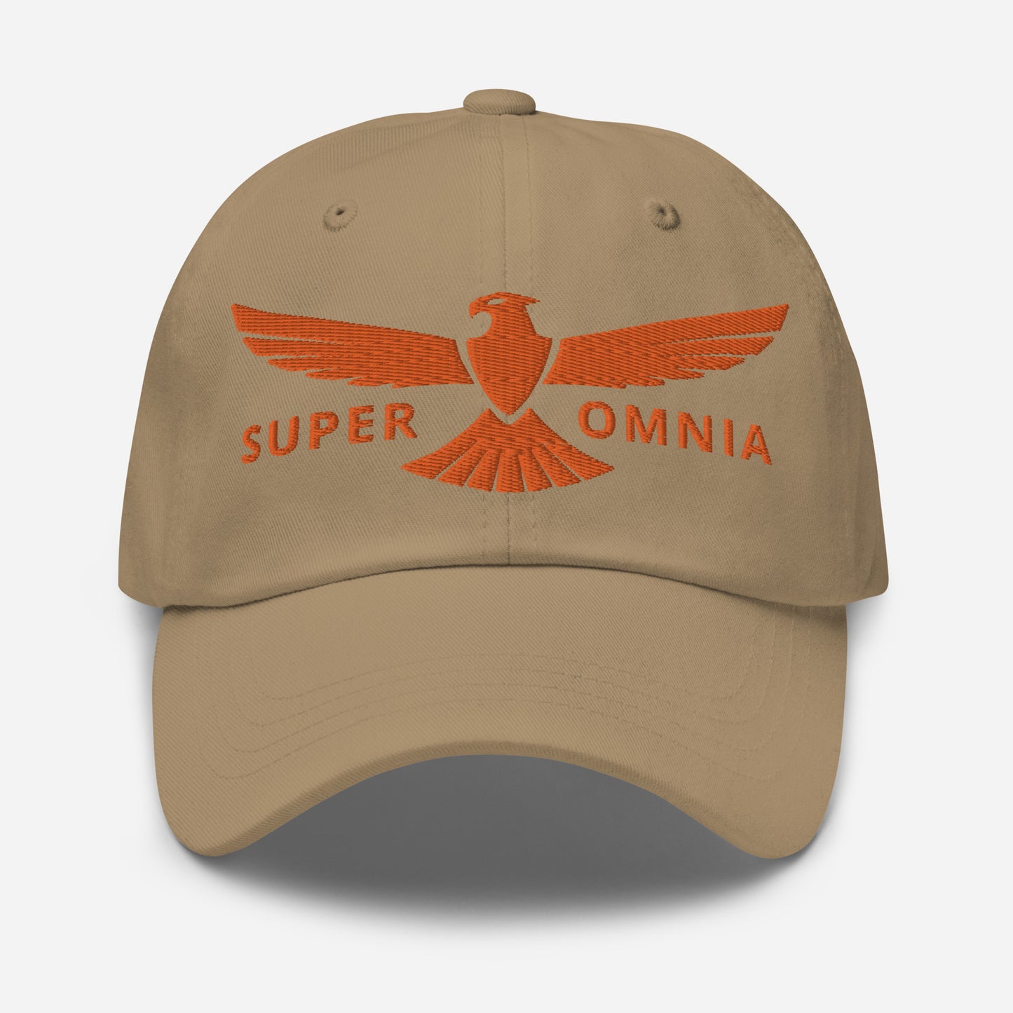 Dad Hat Eagle "SUPER OMNIA" Orange One Size above all,adjustable,animal motif,bold design,casual style,dad hat,eagle,focus,freedom,iconic,independence,premium quality,resilience,soar,strength,unique design,unisex,vision