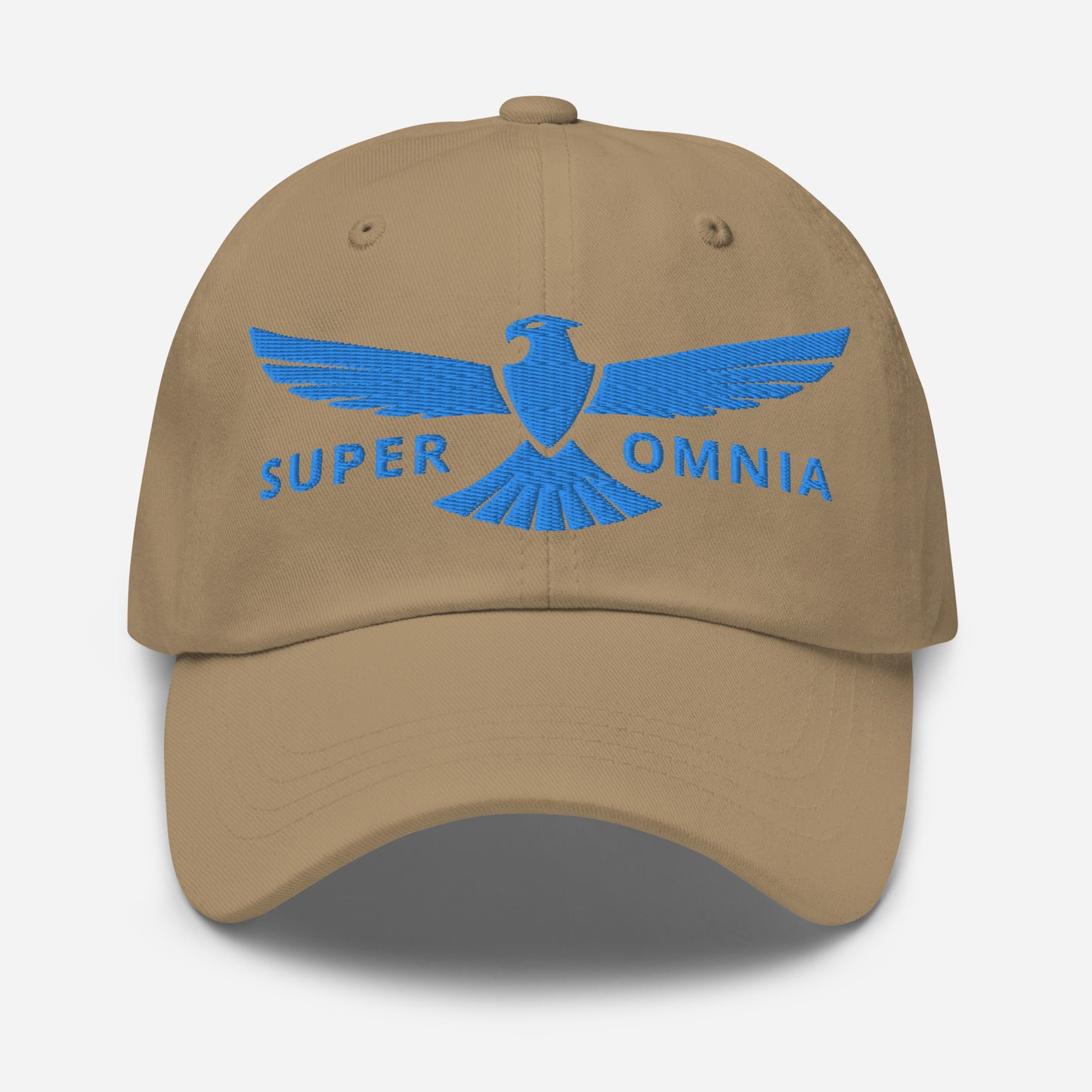 Dad Hat Eagle "SUPER OMNIA" Blue One Size above all,adjustable,animal motif,bold design,casual style,dad hat,eagle,focus,freedom,iconic,independence,premium quality,resilience,soar,strength,unique design,unisex,vision