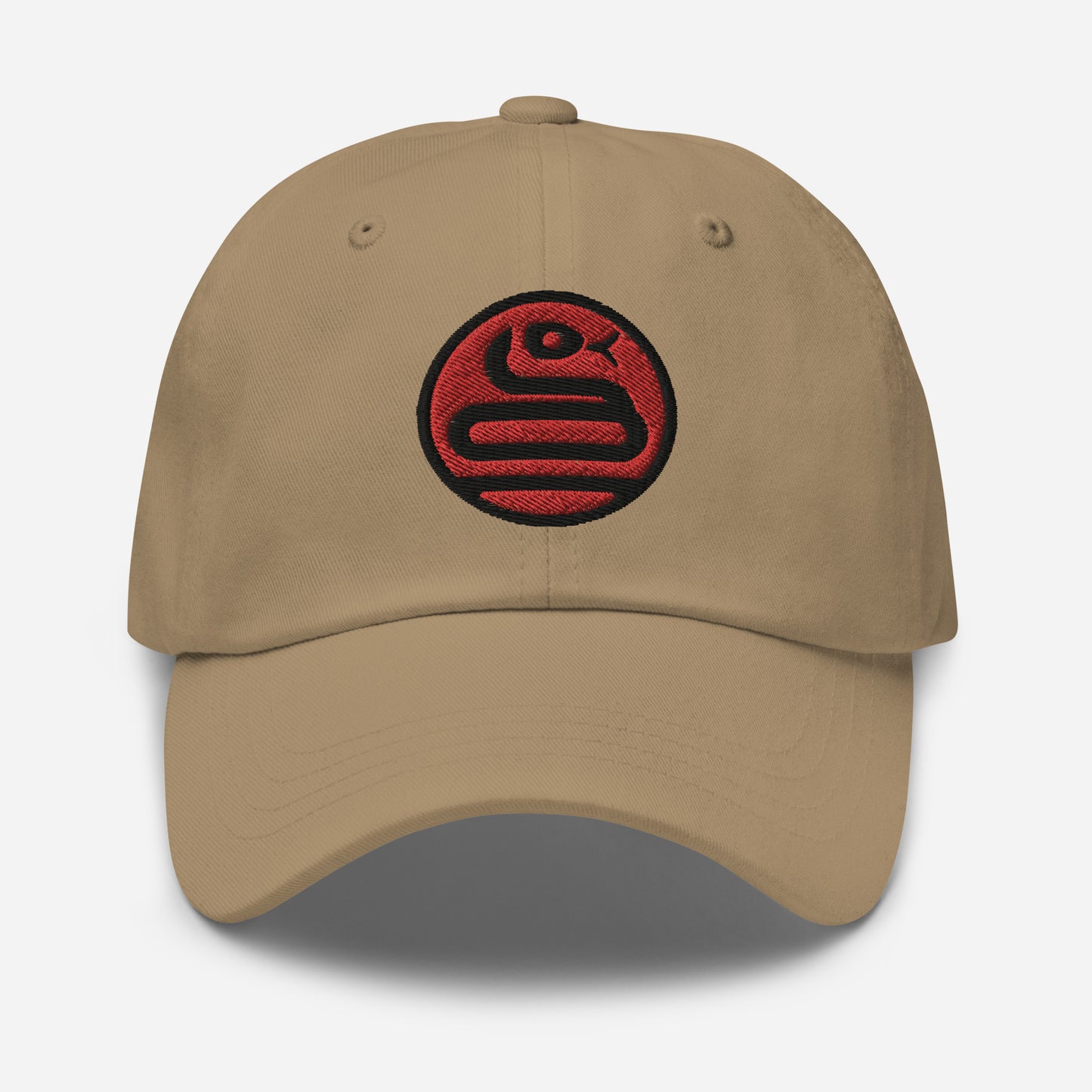 Dad Hat "SNAKE" Red V2 One Size adjustable,animal motif,bold design,casual style,dad hat,iconic,knowledge,mystery,nature-inspired,predator,premium quality,resilience,snake,spirit animal,stealth,symbolism,transformation,unique design,unisex,wisdom