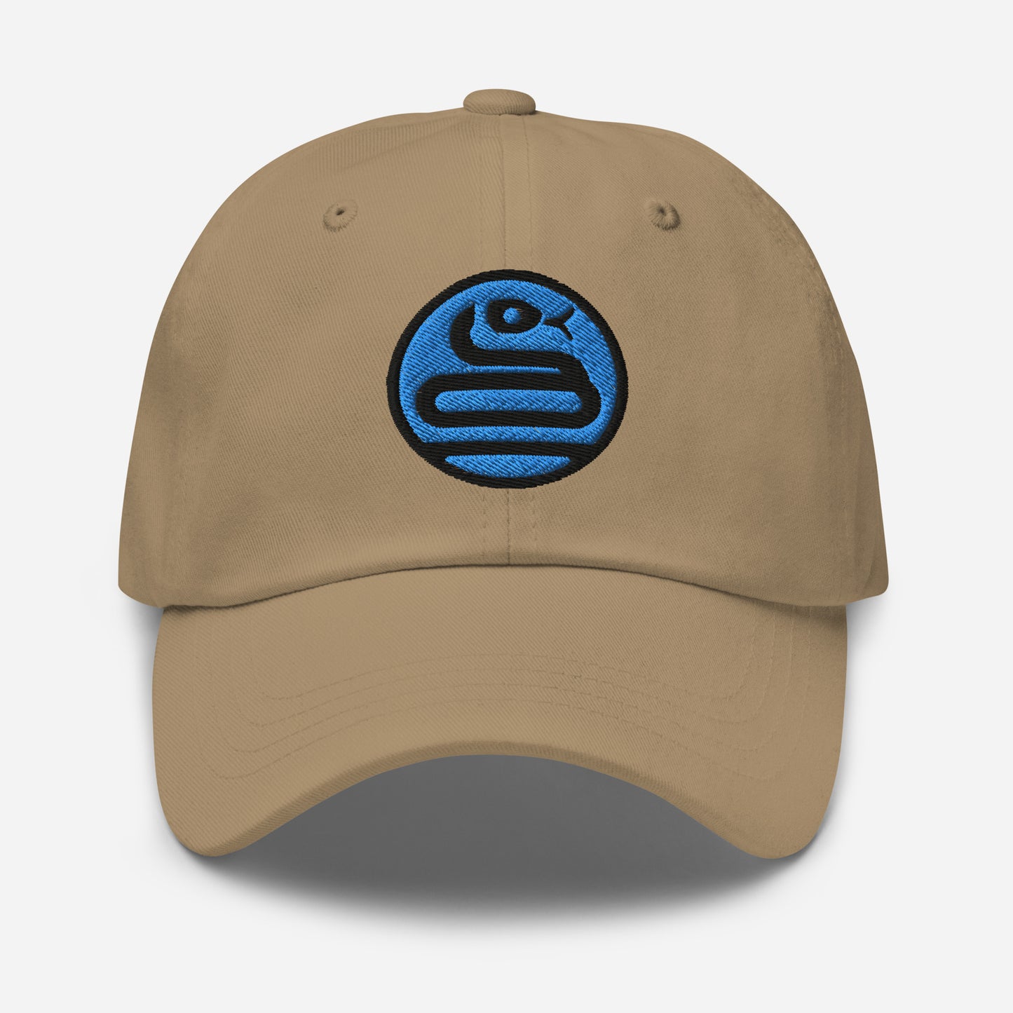 Dad Hat "SNAKE" Blue V2 One Size adjustable,animal motif,bold design,casual style,dad hat,iconic,knowledge,mystery,nature-inspired,predator,premium quality,resilience,snake,spirit animal,stealth,symbolism,transformation,unique design,unisex,wisdom