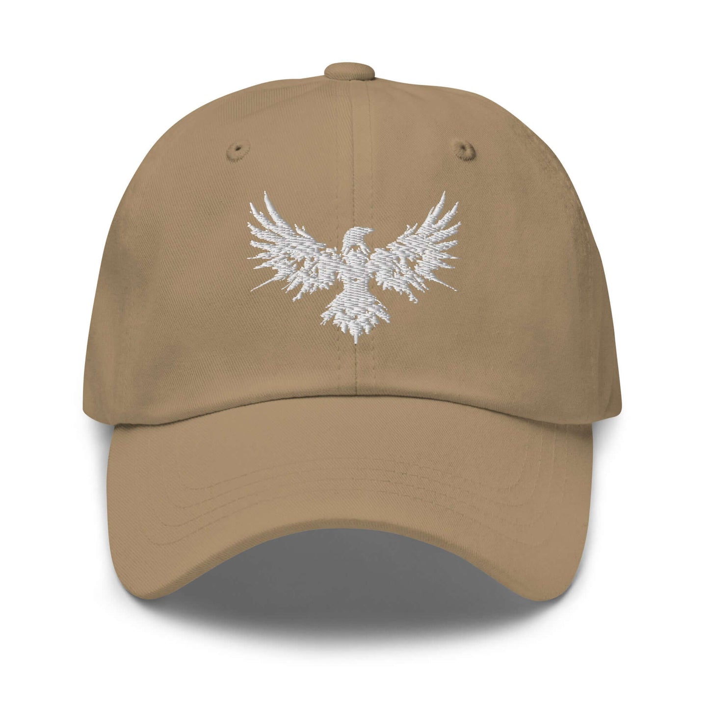 Dad Hat Raven "ENIGMA" White adjustable,animal motif,bold design,casual style,dad hat,endurance,enigma,freedom,iconic,mystery,premium quality,raven,transformation,unique design,unisex