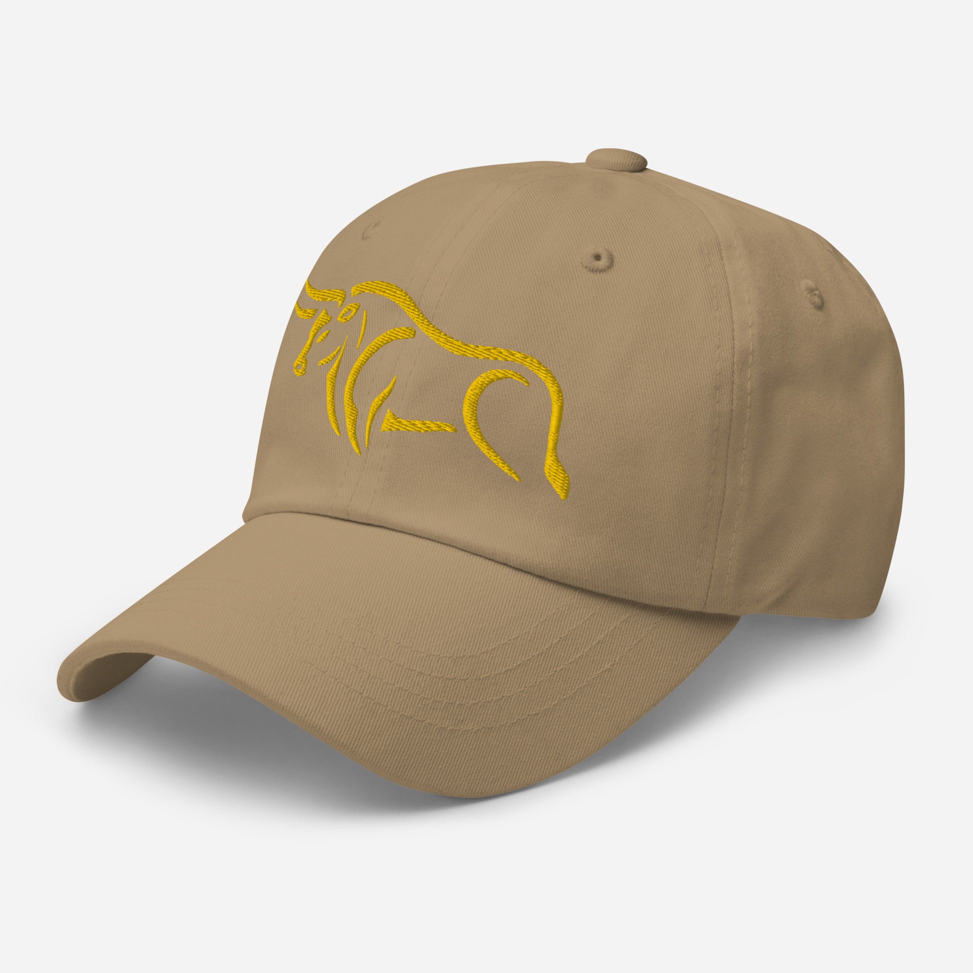 Dad Hat "BULL SPIRIT 2" Gold One Size adjustable,animal motif,bold design,bull,casual style,dad hat,endurance,iconic,power,premium quality,resilience,spirit,strength,unique design,unisex