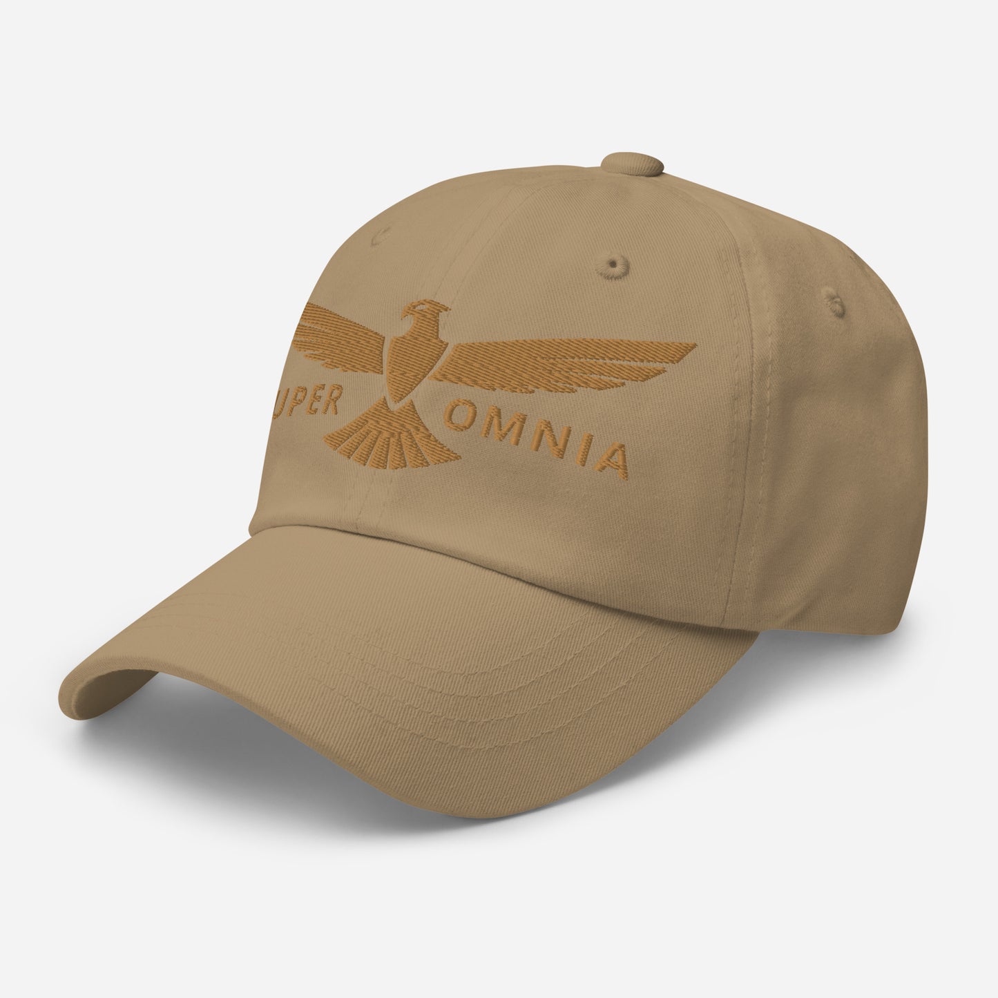 Dad Hat Eagle "SUPER OMNIA" Old Gold One Size above all,adjustable,animal motif,bold design,casual style,dad hat,eagle,focus,freedom,iconic,independence,premium quality,resilience,soar,strength,unique design,unisex,vision