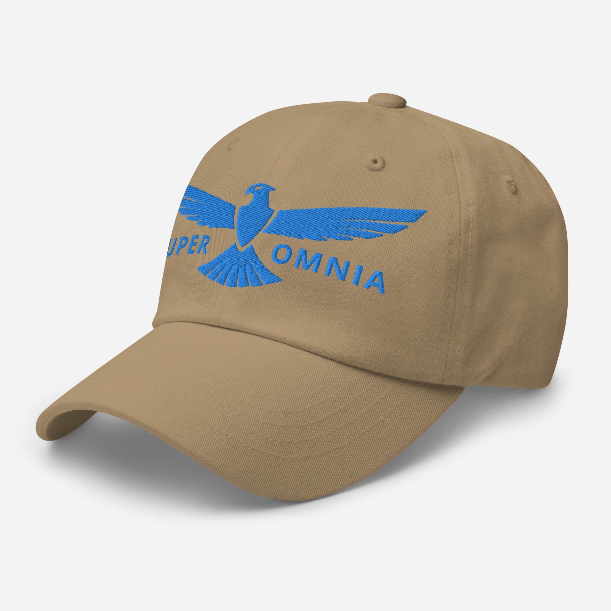 Dad Hat Eagle "SUPER OMNIA" Blue One Size above all,adjustable,animal motif,bold design,casual style,dad hat,eagle,focus,freedom,iconic,independence,premium quality,resilience,soar,strength,unique design,unisex,vision