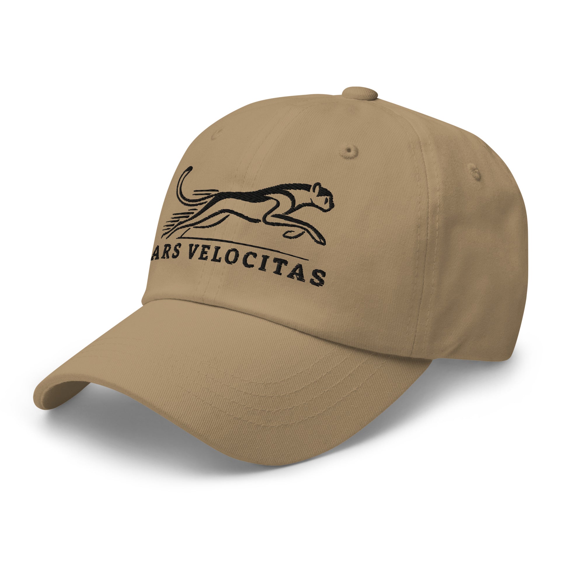 Dad Hat Cheetah "ARS VELOCITAS" Black One Size adjustable,agility,animal motif,bold design,casual style,cheetah,dad hat,endurance,iconic,nature-inspired,predator,premium quality,resilience,speed,stealth,strength,unique design,unisex,velocity,wild