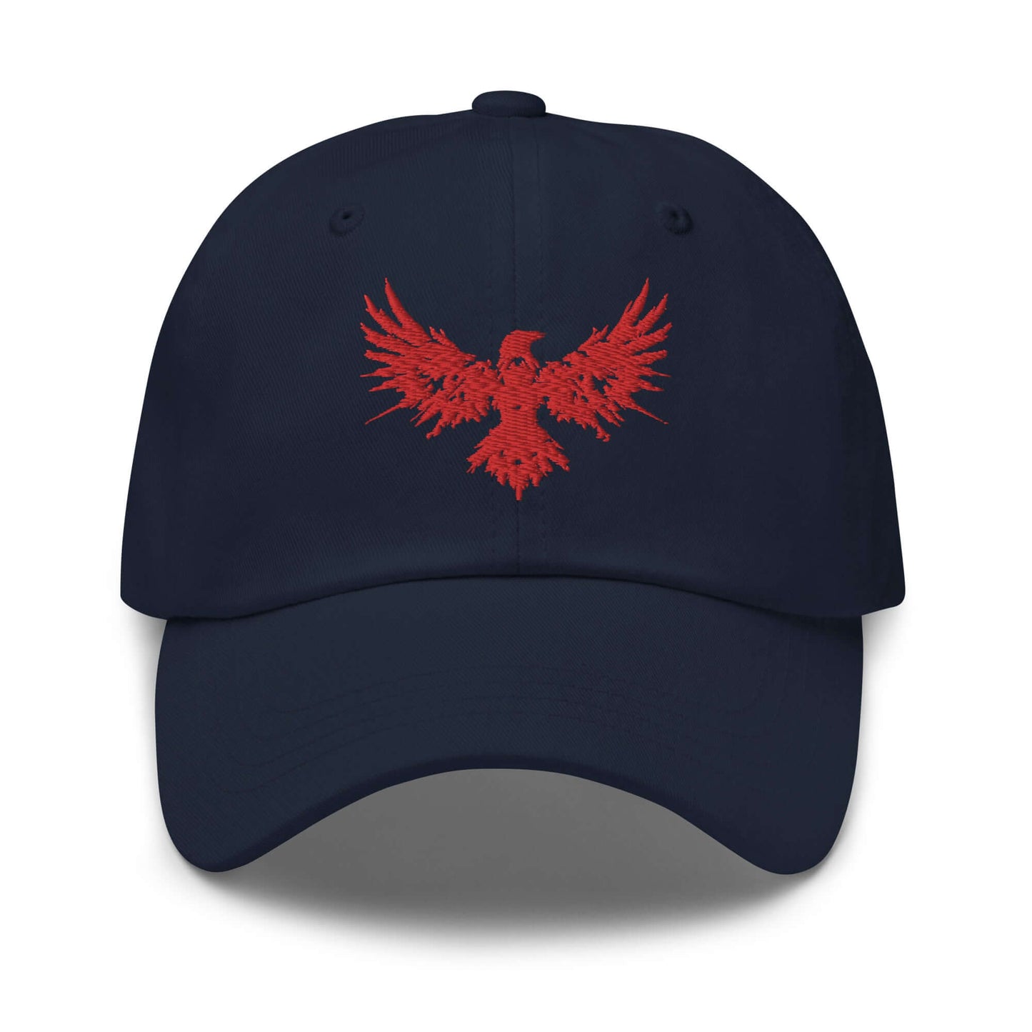 Dad Hat Raven "ENIGMA" Red adjustable,animal motif,bold design,casual style,dad hat,endurance,enigma,freedom,iconic,mystery,premium quality,raven,transformation,unique design,unisex