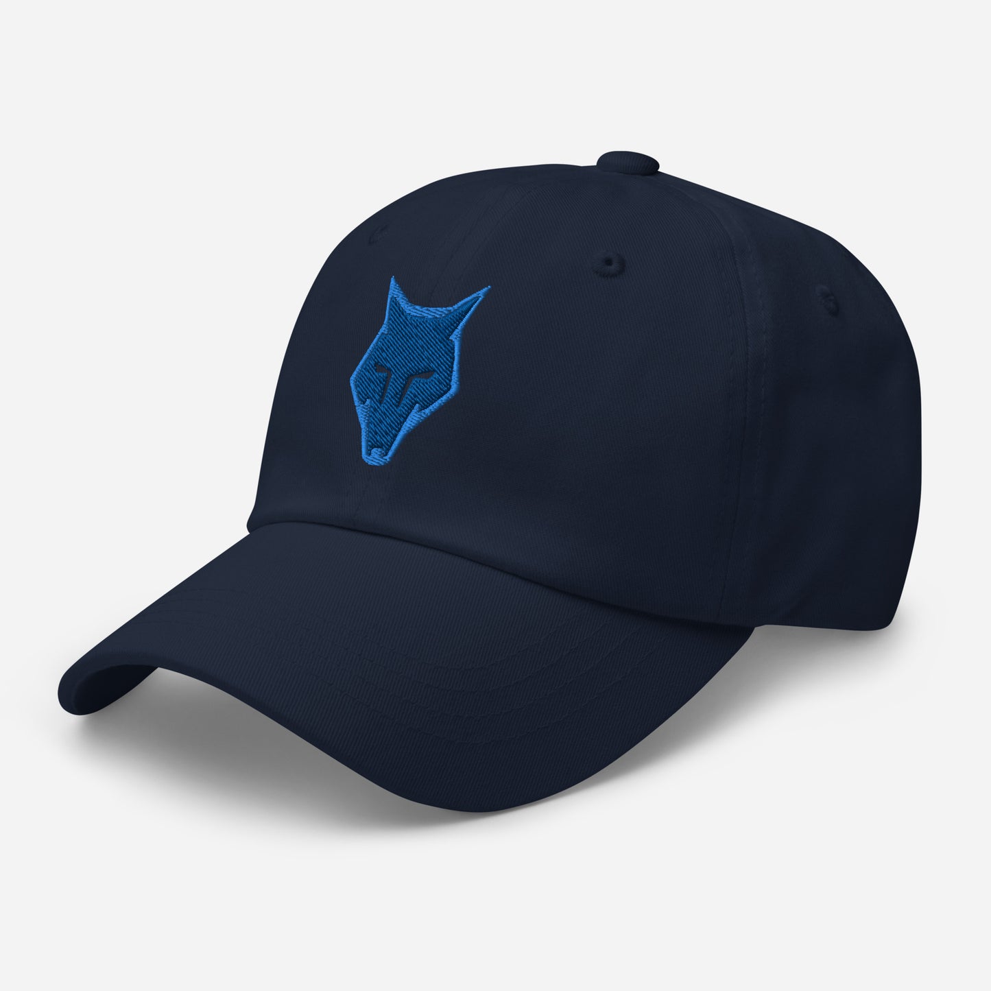 Dad Hat Wolf Logo "LOBO" Blue One Size adjustable,alpha,animal motif,bold design,casual style,courage,dad hat,endurance,freedom,iconic,lone wolf,nature-inspired,predator,premium quality,resilience,stealth,strength,survival,unique design,unisex,wild spirit