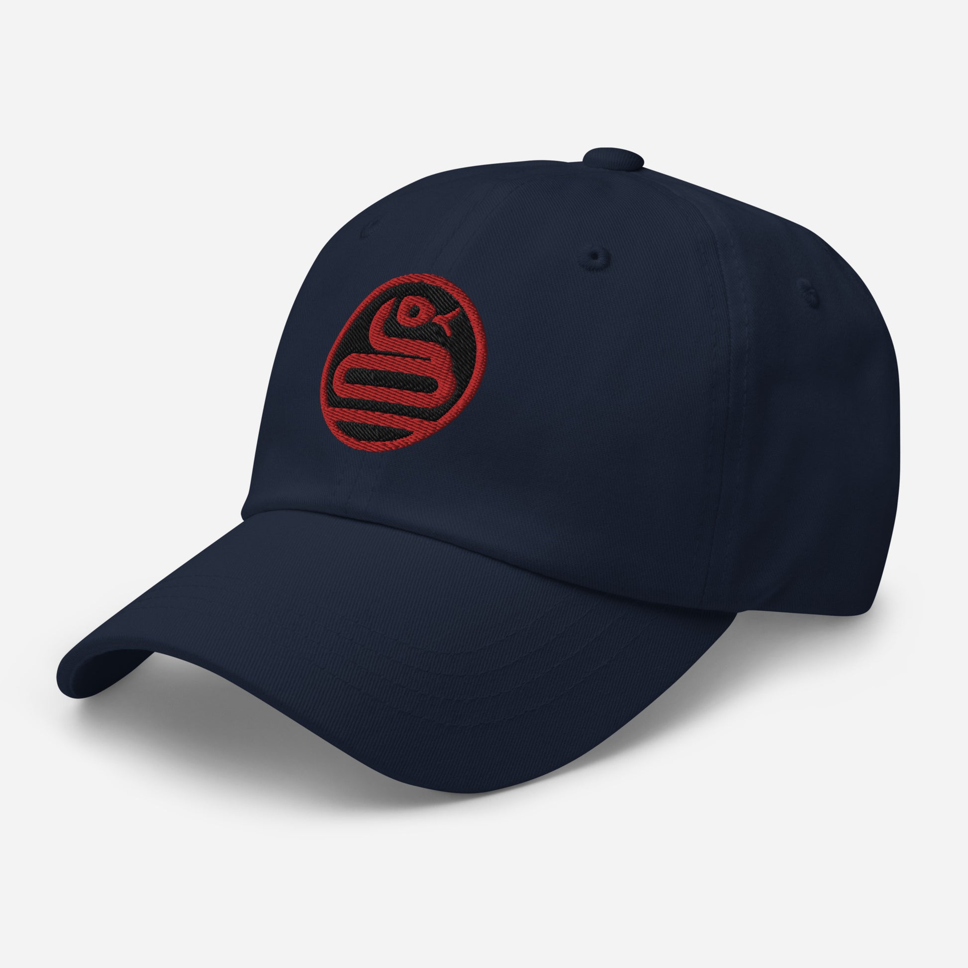 Dad Hat "SNAKE" Red One Size adjustable,animal motif,bold design,casual style,dad hat,iconic,knowledge,mystery,nature-inspired,predator,premium quality,resilience,snake,spirit animal,stealth,symbolism,transformation,unique design,unisex,wisdom