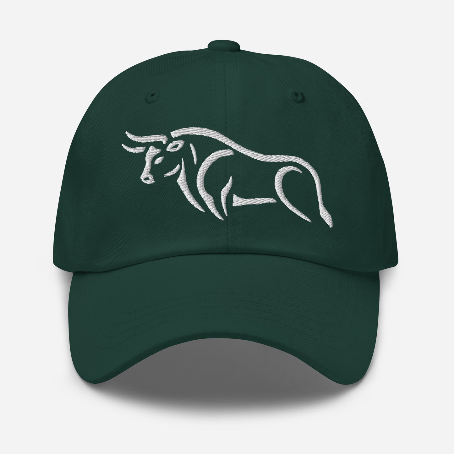 Dad Hat "BULL SPIRIT 2" White One Size adjustable,animal motif,bold design,bull,casual style,dad hat,endurance,iconic,power,premium quality,resilience,spirit,strength,unique design,unisex