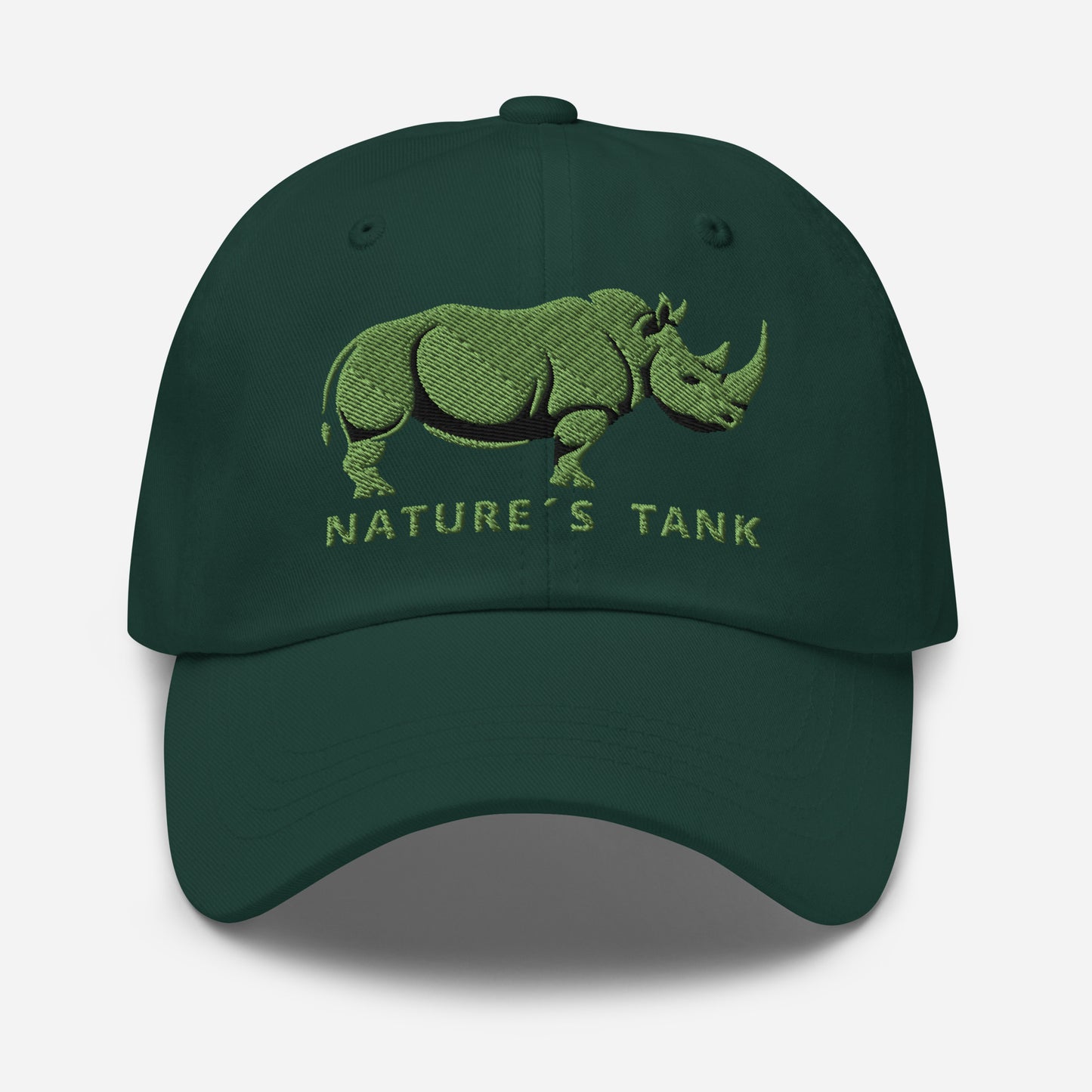 Dad Hat "RHINO" Green One Size adjustable,animal motif,bold design,casual style,dad hat,iconic,premium quality,unique design,unisex