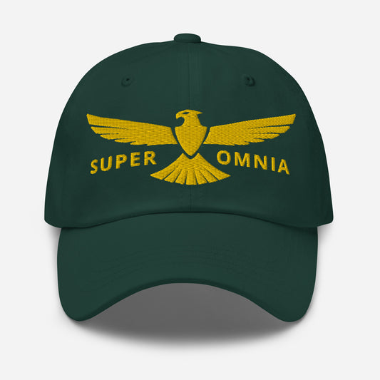 Dad Hat Eagle "SUPER OMNIA" Gold One Size above all,adjustable,animal motif,bold design,casual style,dad hat,eagle,focus,freedom,iconic,independence,premium quality,resilience,soar,strength,unique design,unisex,vision