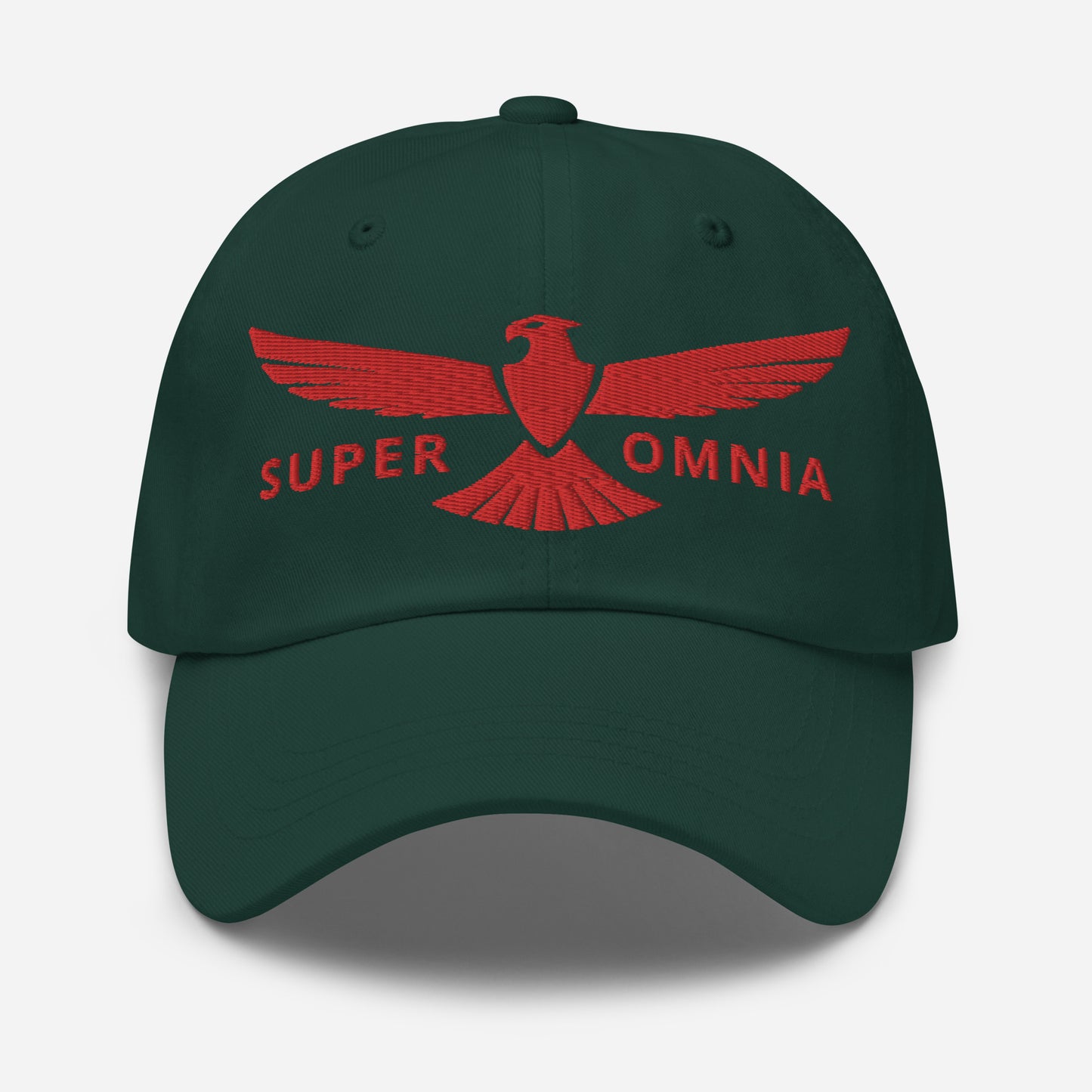 Dad Hat Eagle "SUPER OMNIA" Red One Size above all,adjustable,animal motif,bold design,casual style,dad hat,eagle,focus,freedom,iconic,independence,premium quality,resilience,soar,strength,unique design,unisex,vision