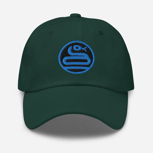 Dad Hat "SNAKE" Blue One Size adjustable,animal motif,bold design,casual style,dad hat,iconic,knowledge,mystery,nature-inspired,predator,premium quality,resilience,snake,spirit animal,stealth,symbolism,transformation,unique design,unisex,wisdom