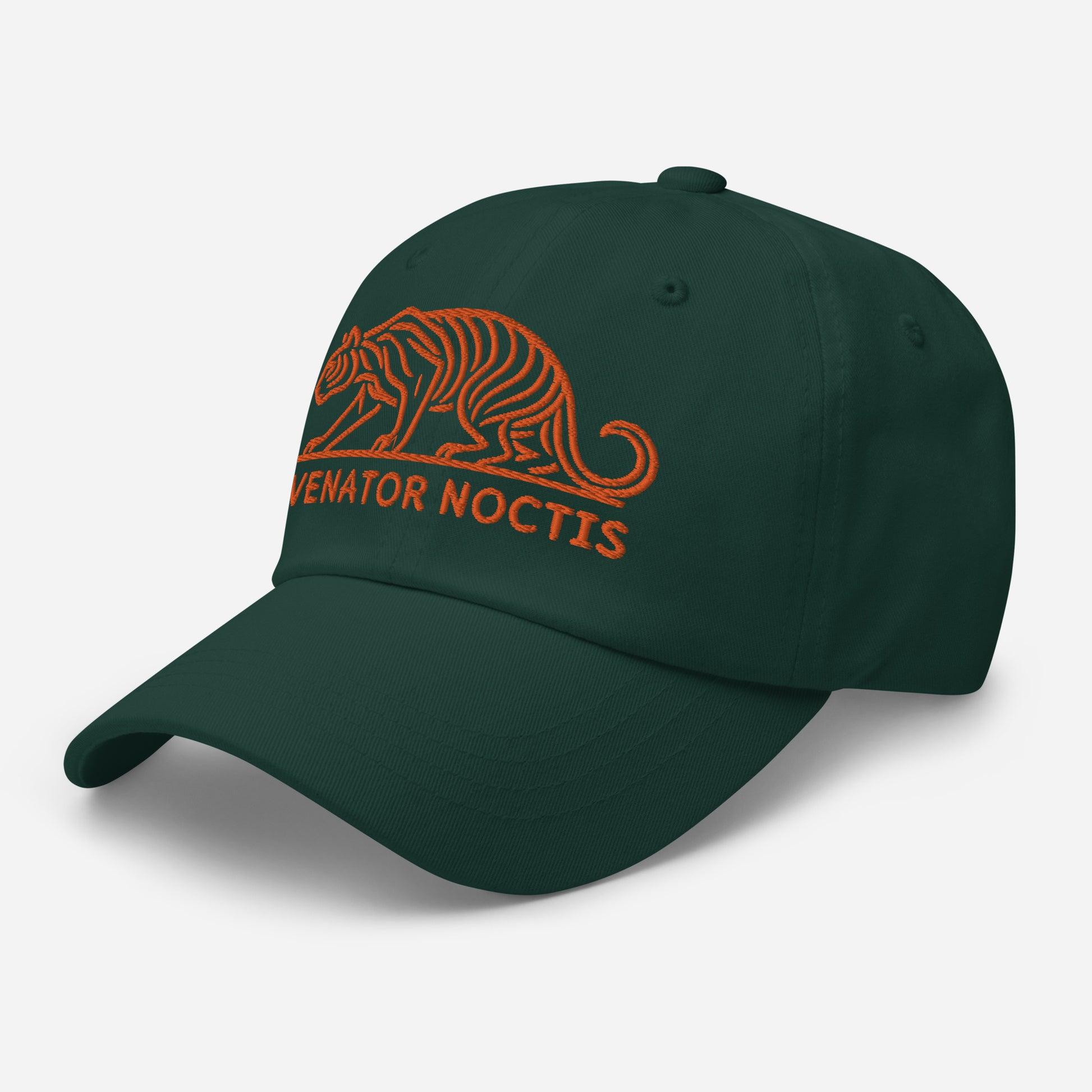 Dad Hat Tiger "VENATOR NOCTIS" Orange One Size adjustable,agility,animal motif,bold design,casual style,courage,dad hat,iconic,power,predator,premium quality,strength,tiger,unique design,unisex,untamed,wild