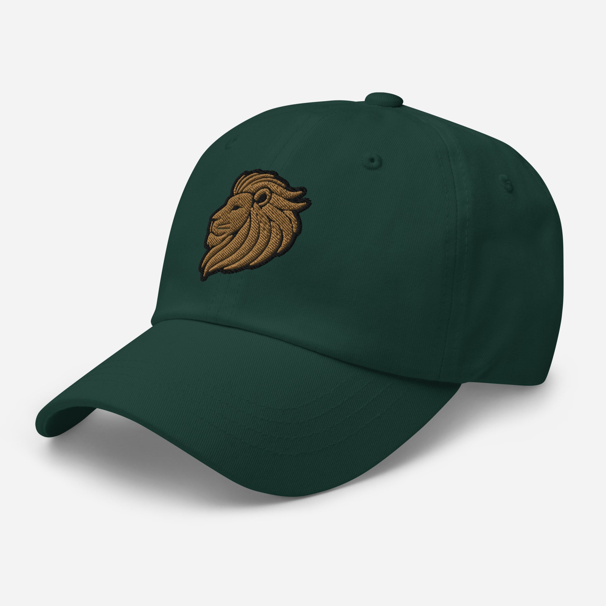 Dad Hat "LION HEAD" Old Gold One Size adjustable,animal motif,bold design,casual style,courage,dad hat,iconic,leadership,lion,majesty,nature,noble,power,premium quality,strength,unique design,unisex